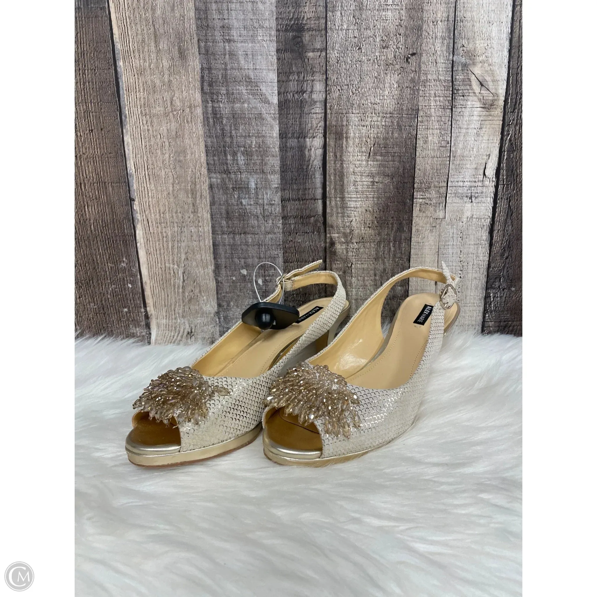 Shoes Heels Kitten By Alex Marie In Gold, Size: 9