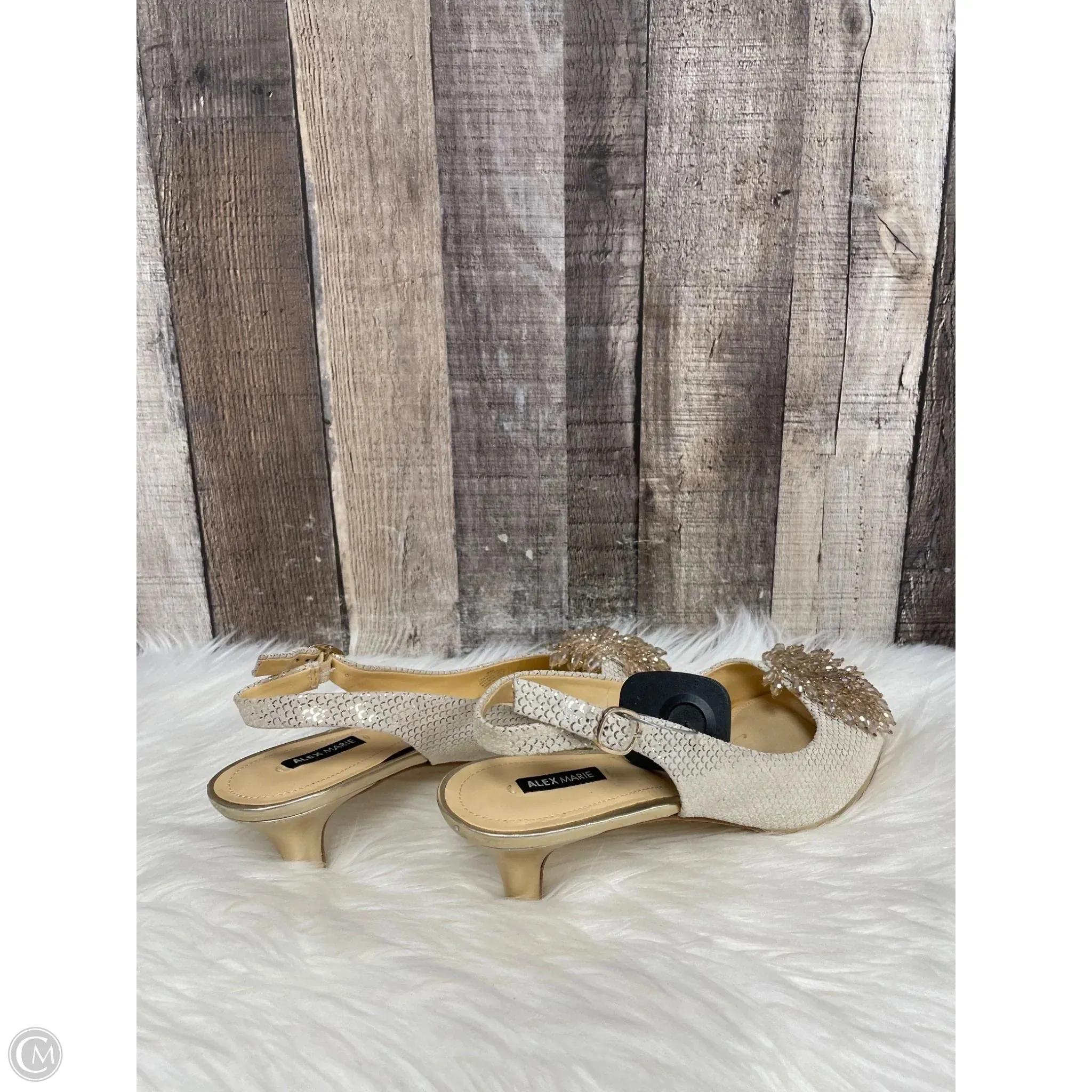 Shoes Heels Kitten By Alex Marie In Gold, Size: 9