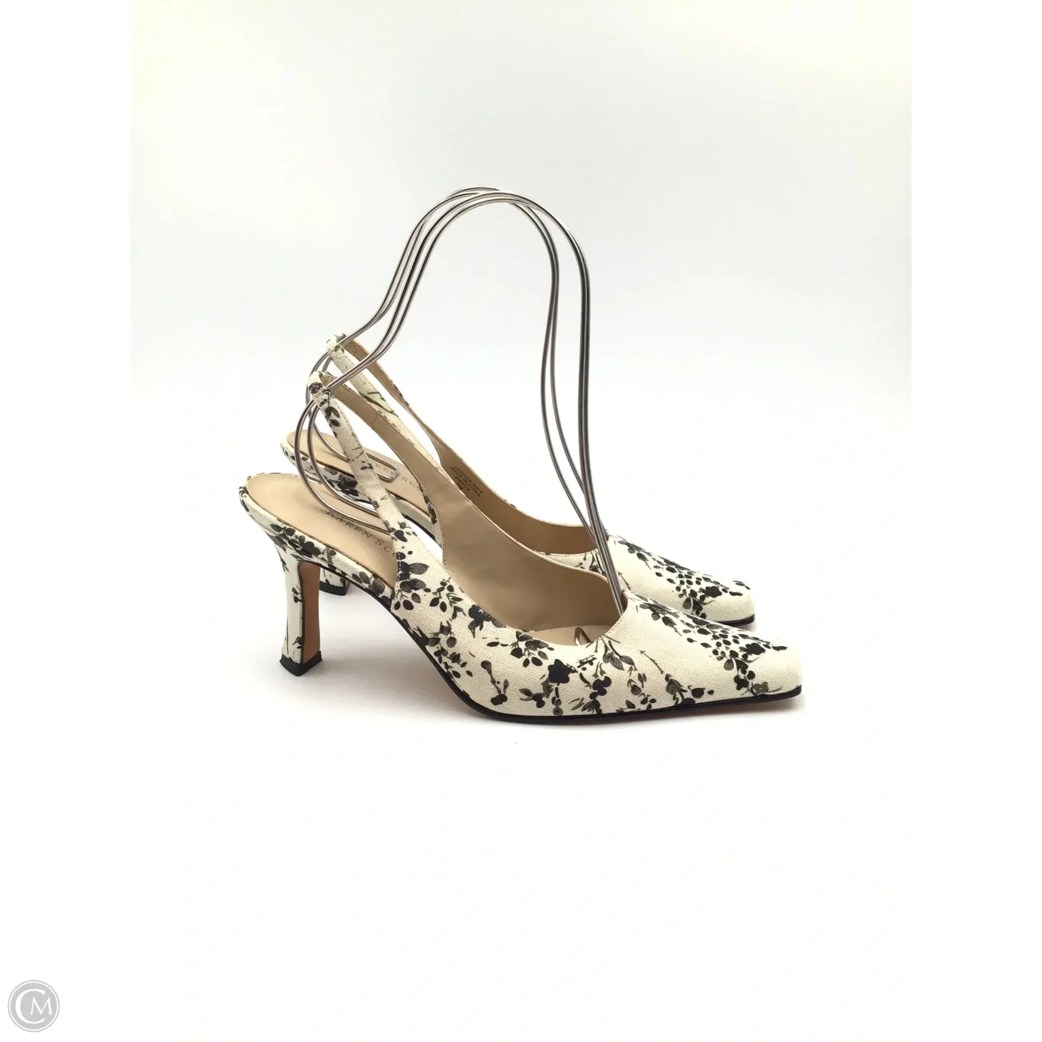 Shoes Heels Kitten By Karen Scott In Black & Cream, Size: 9