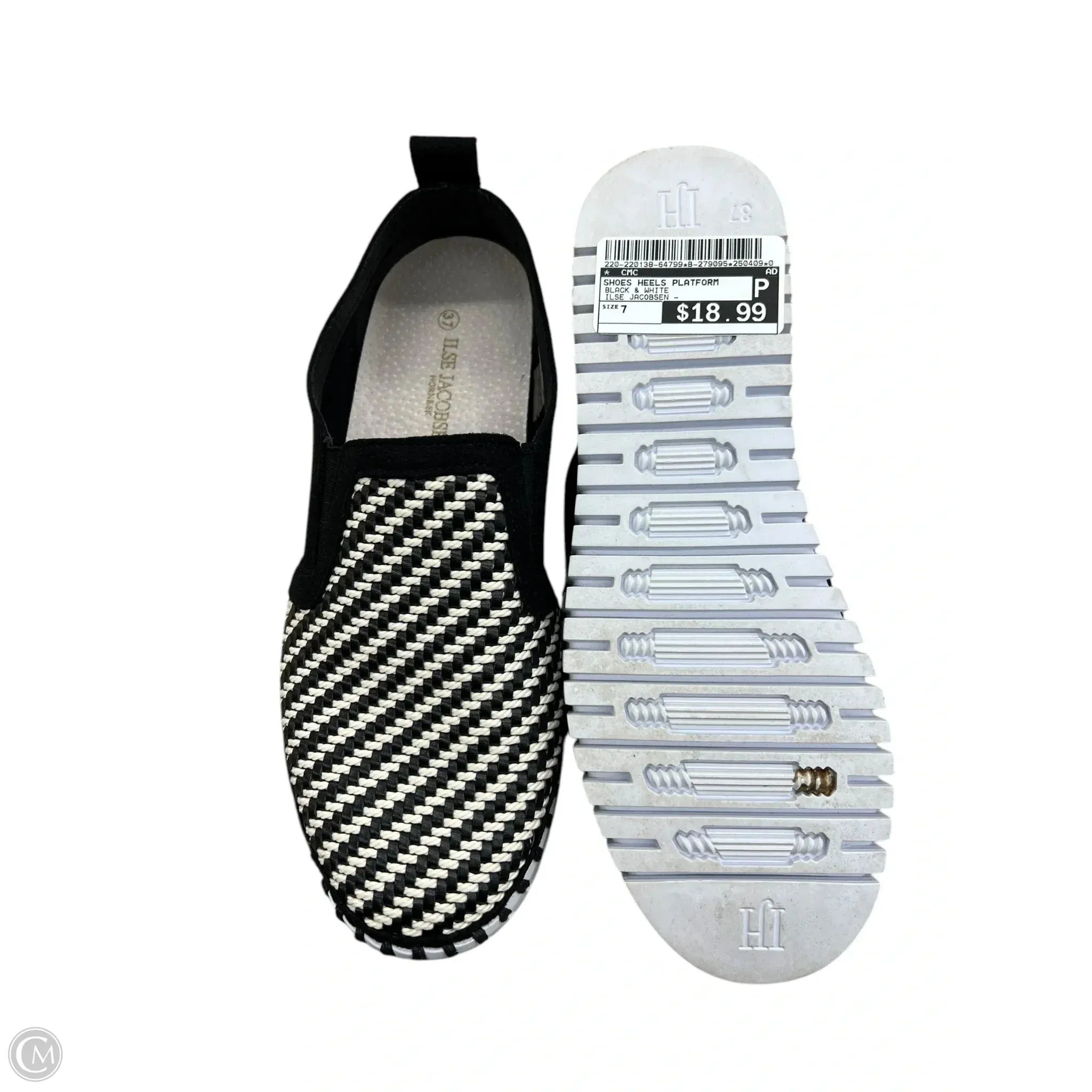 Shoes Heels Platform By Cmc In Black & White, Size: 7