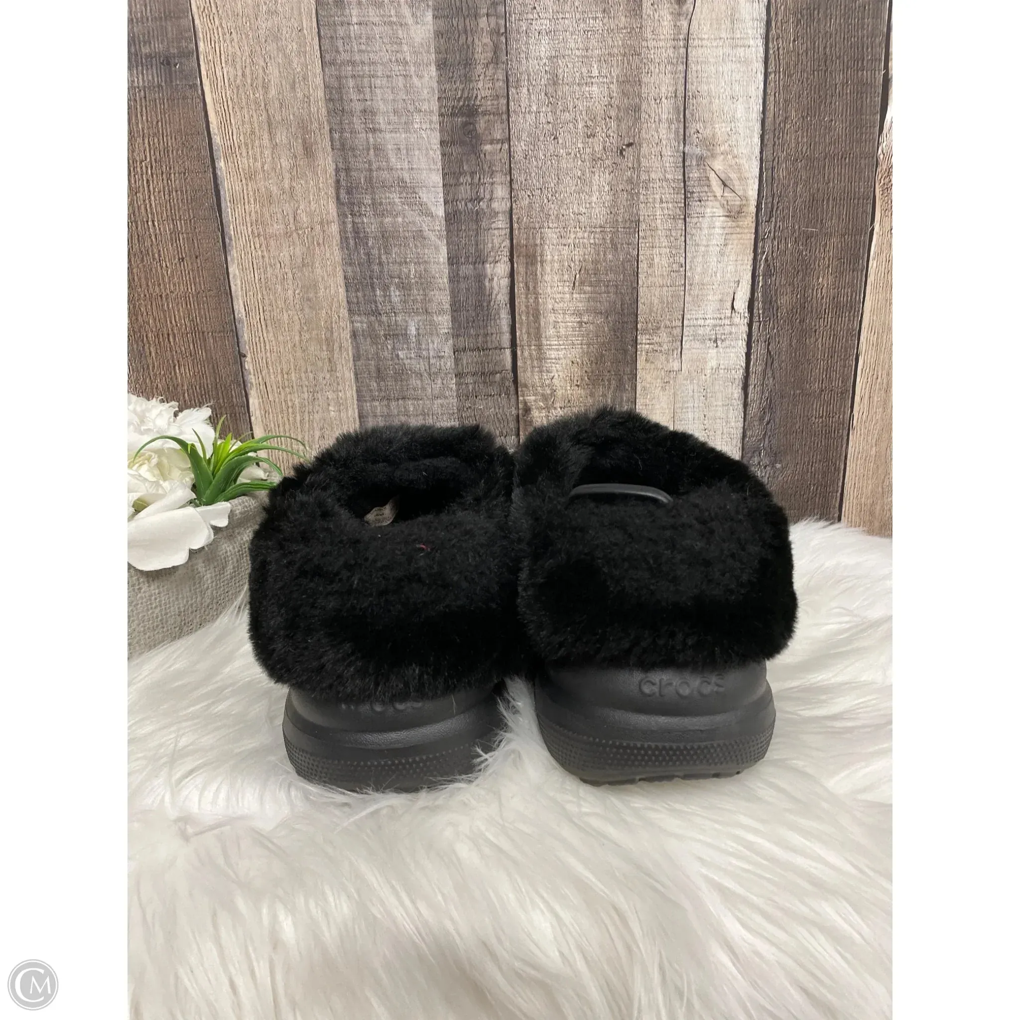 Shoes Heels Platform By Crocs In Black, Size: 8