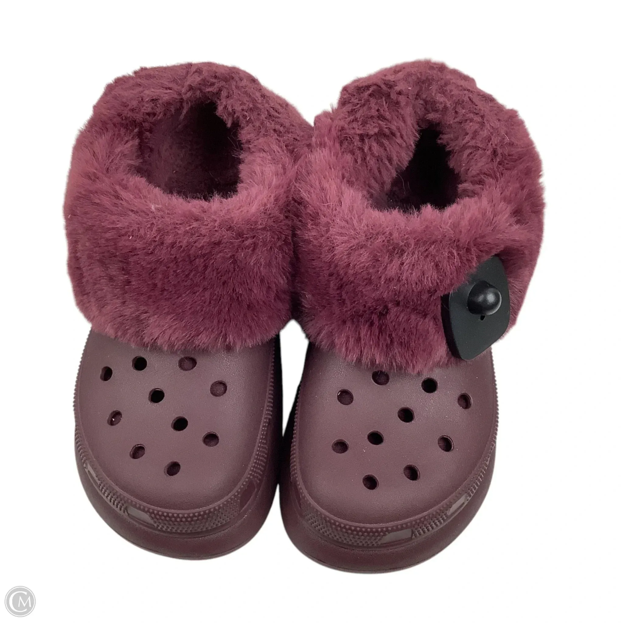 Shoes Heels Platform By Crocs In Purple, Size: 6