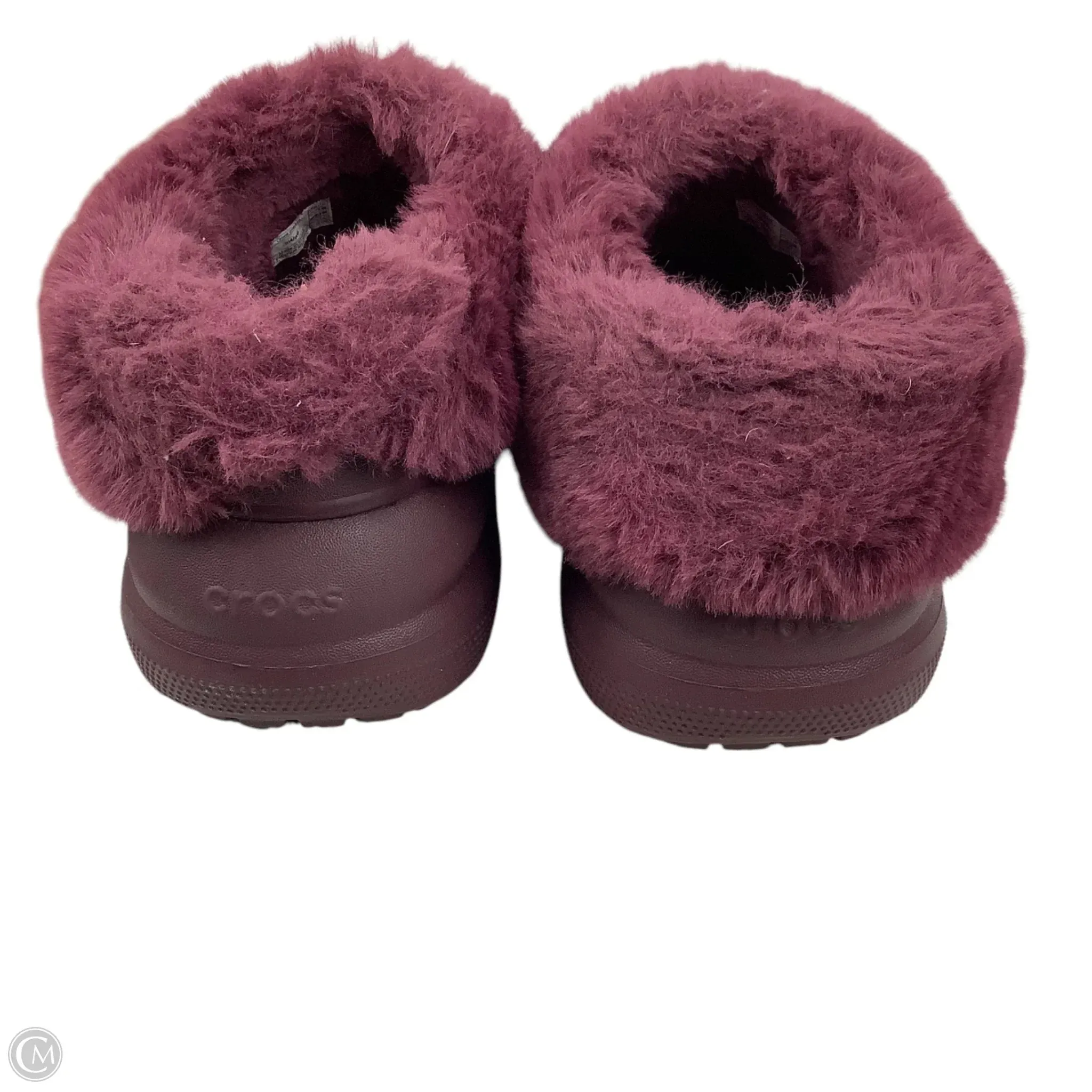 Shoes Heels Platform By Crocs In Purple, Size: 6