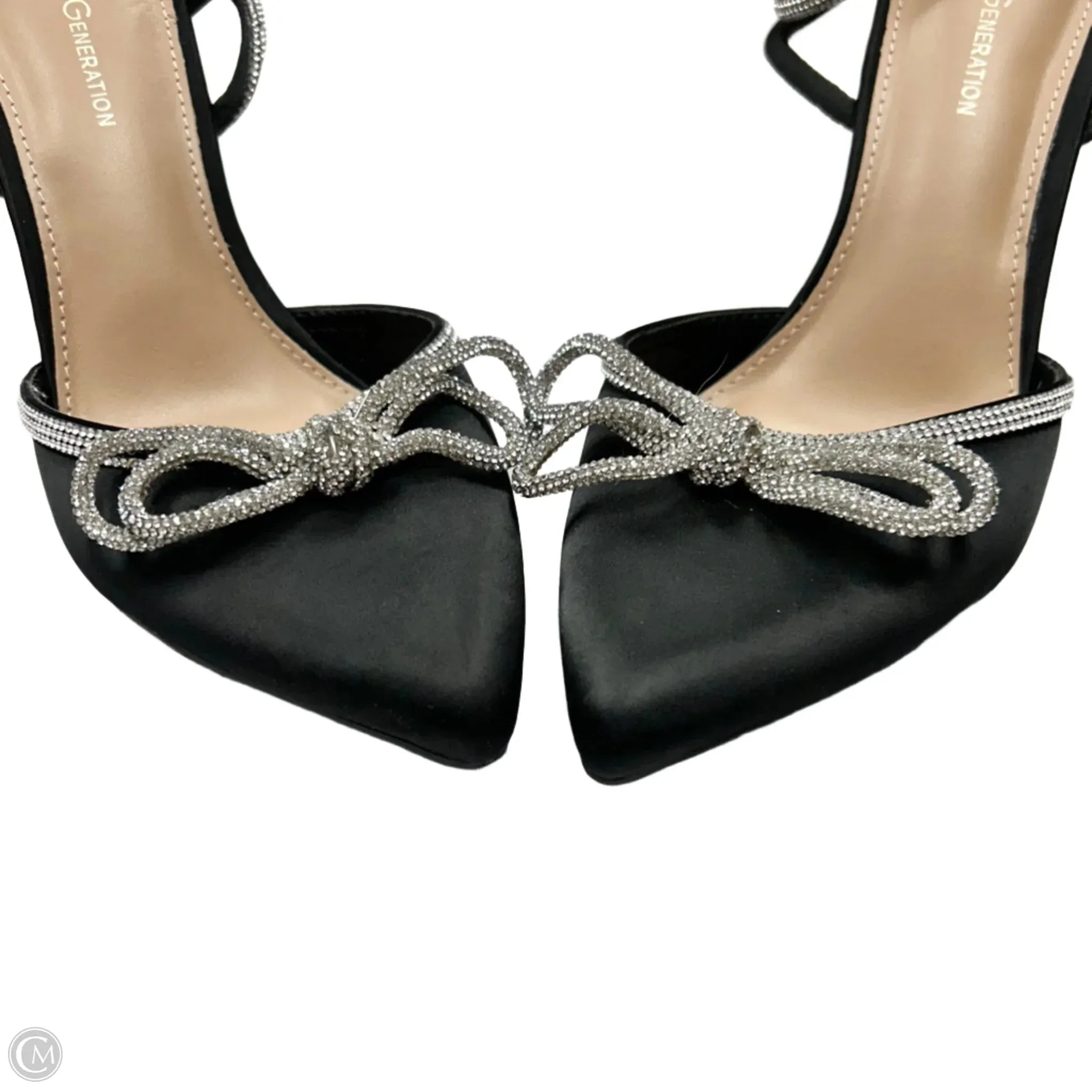 Shoes Heels Stiletto By Bcbgeneration In Black & Silver, Size: 9