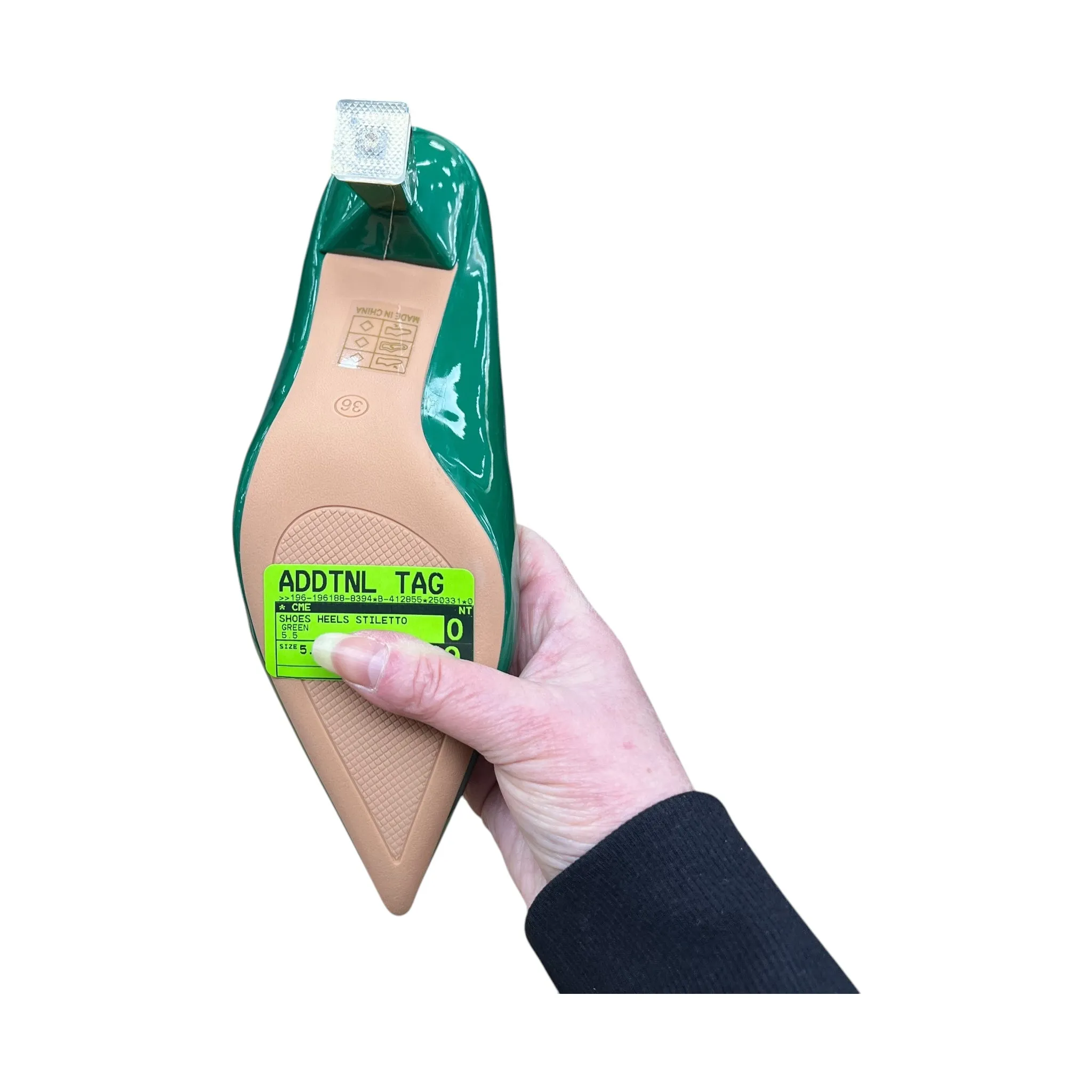 Shoes Heels Stiletto By Cme In Green, Size:5.5