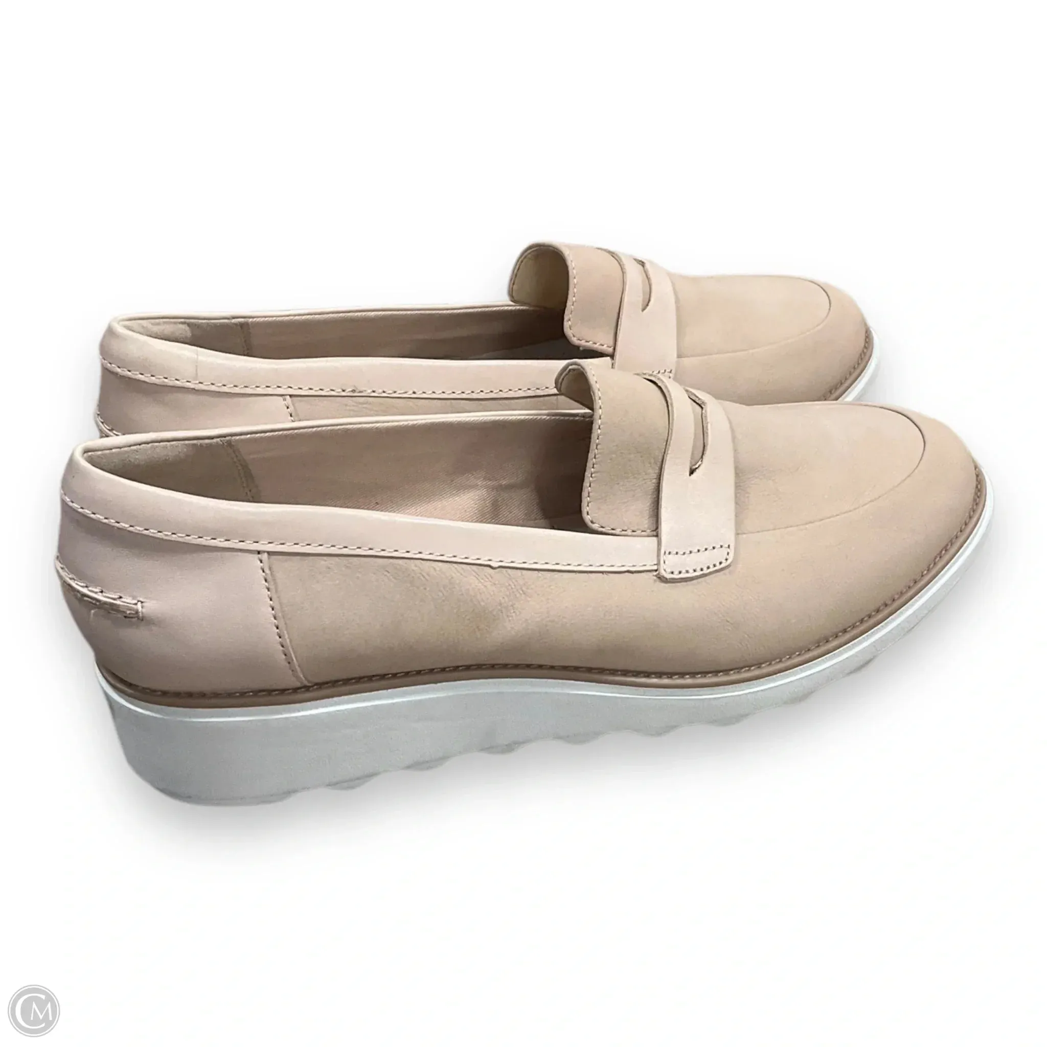 Shoes Heels Wedge By Clarks In Tan, Size: 12