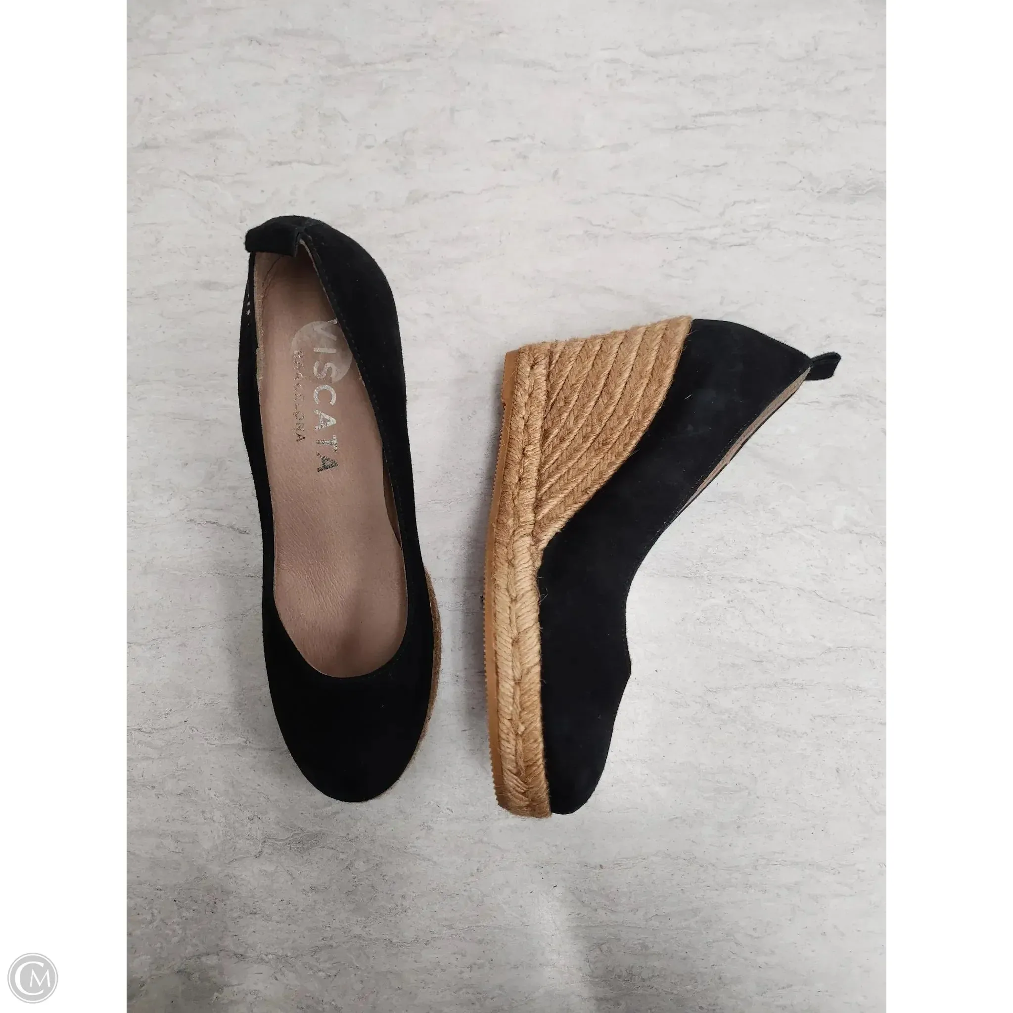 Shoes Heels Wedge By Clothes Mentor In Black, Size: 7.5