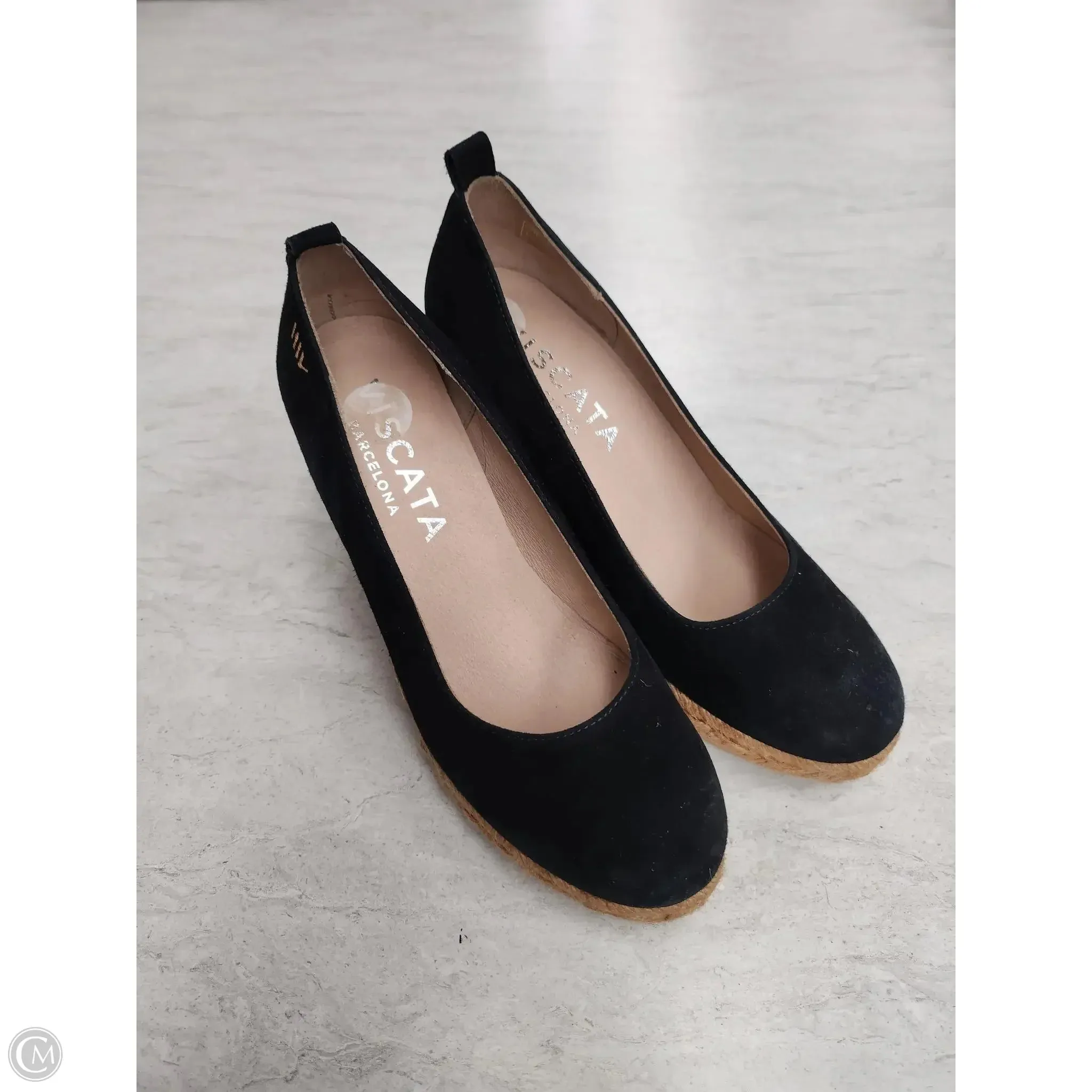 Shoes Heels Wedge By Clothes Mentor In Black, Size: 7.5