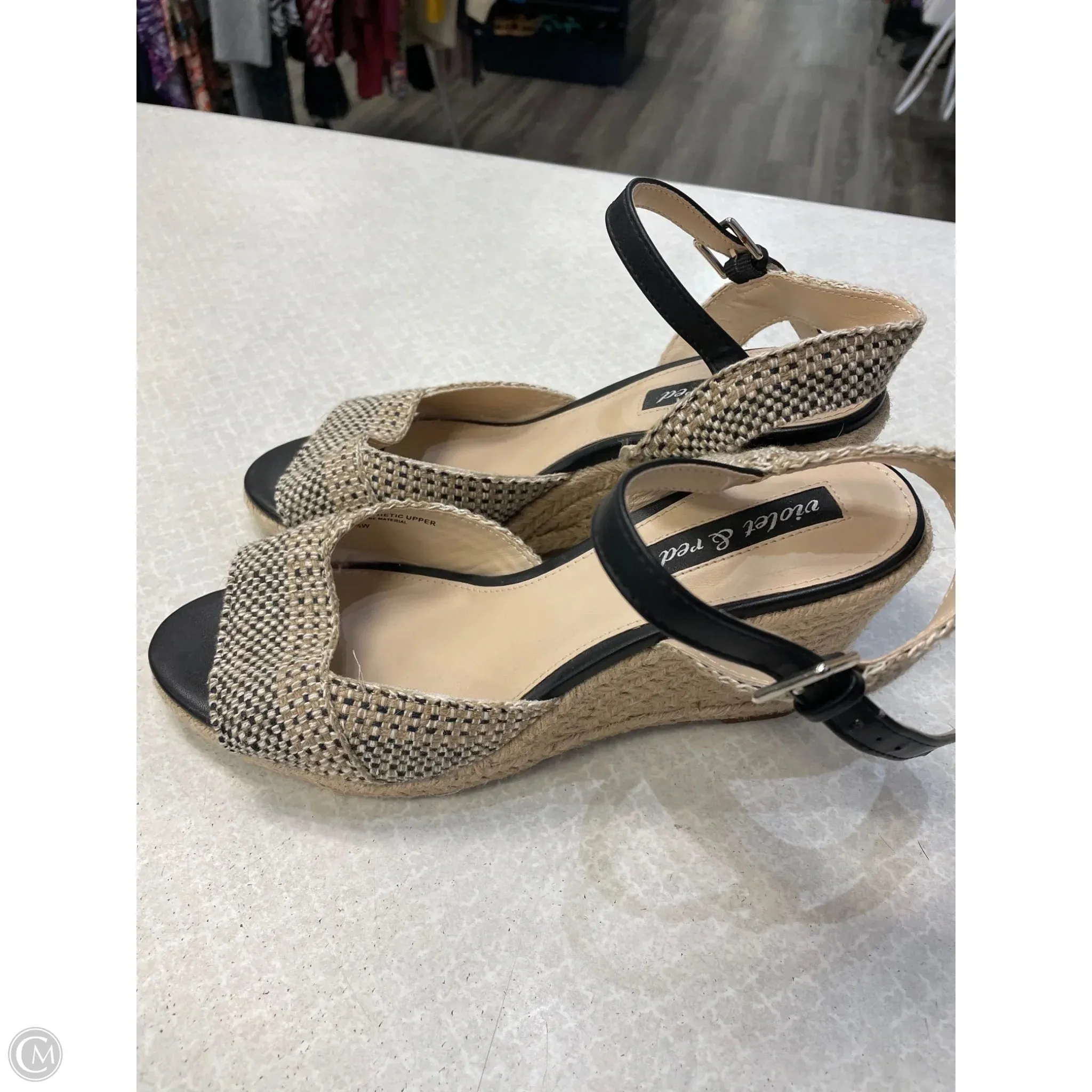 Shoes Heels Wedge By Clothes Mentor In Tan, Size: 8.5
