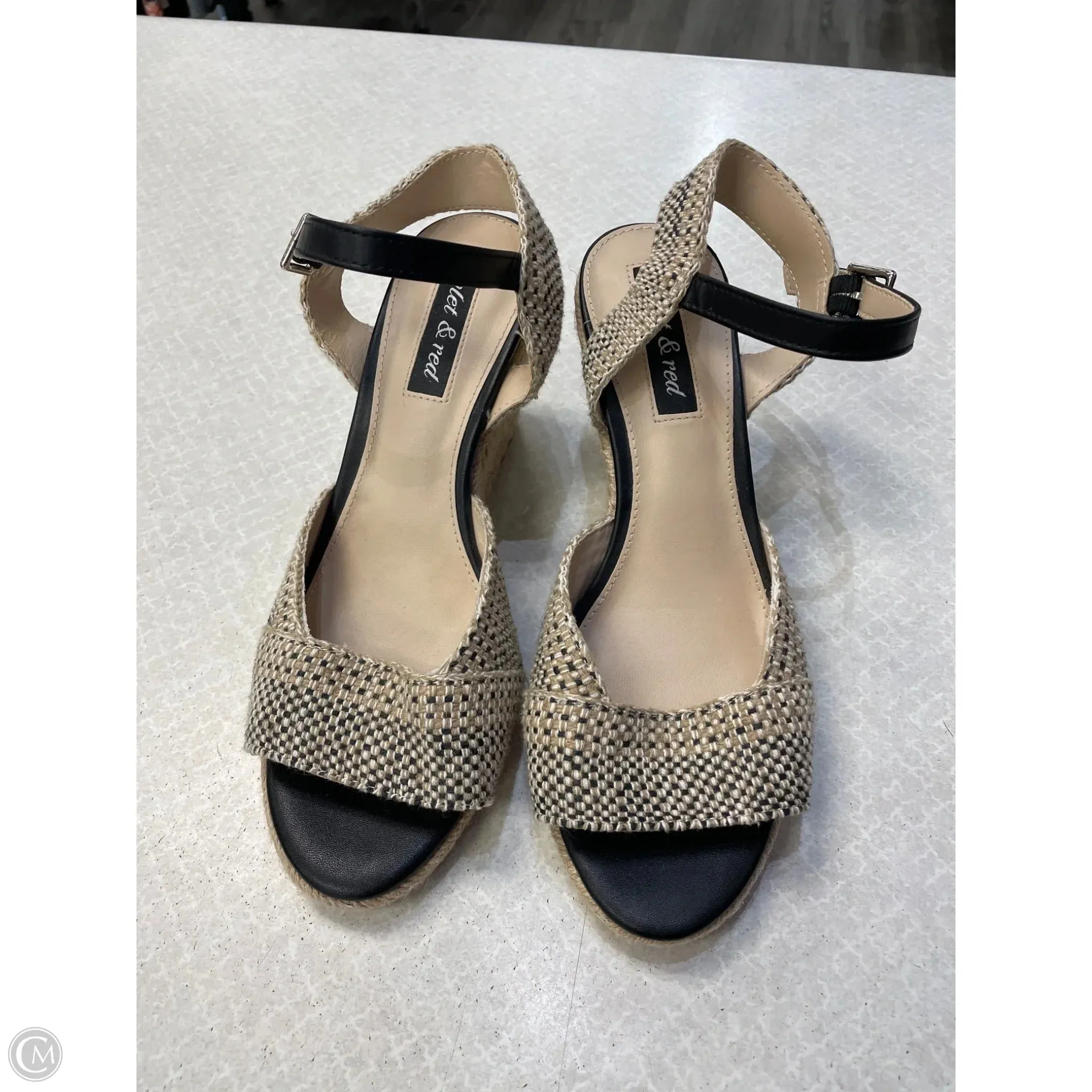 Shoes Heels Wedge By Clothes Mentor In Tan, Size: 8.5