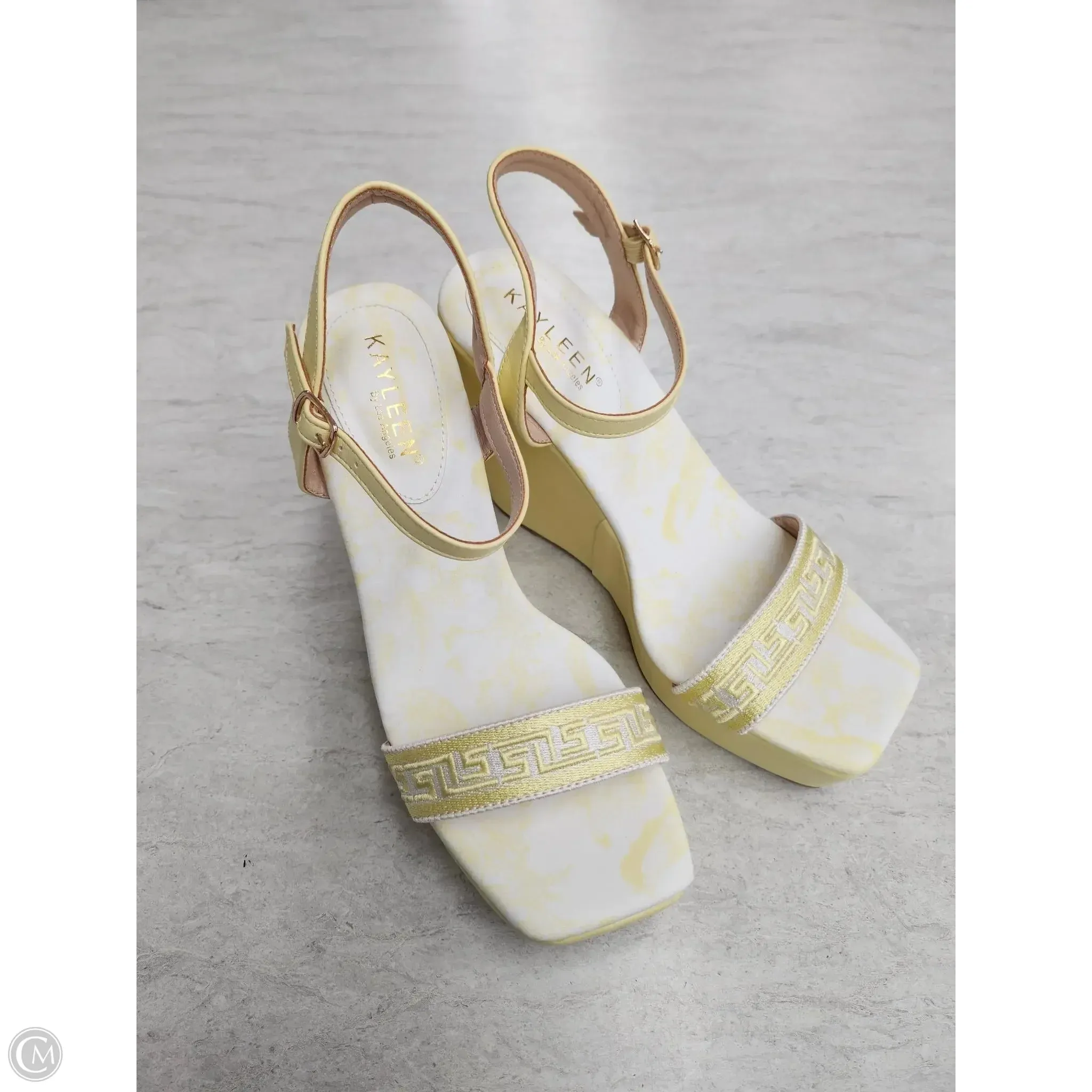 Shoes Heels Wedge By Clothes Mentor In Yellow, Size: 8