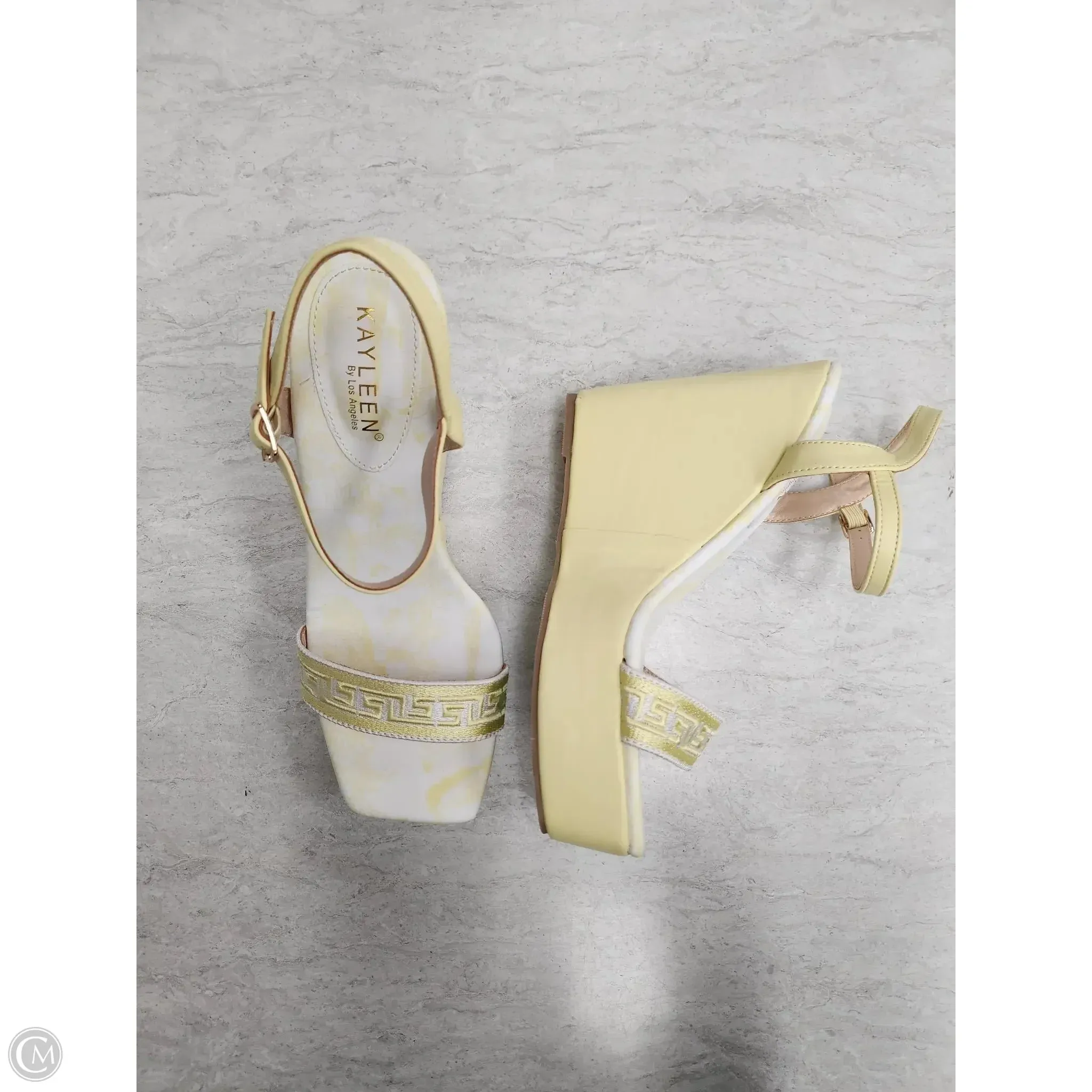 Shoes Heels Wedge By Clothes Mentor In Yellow, Size: 8