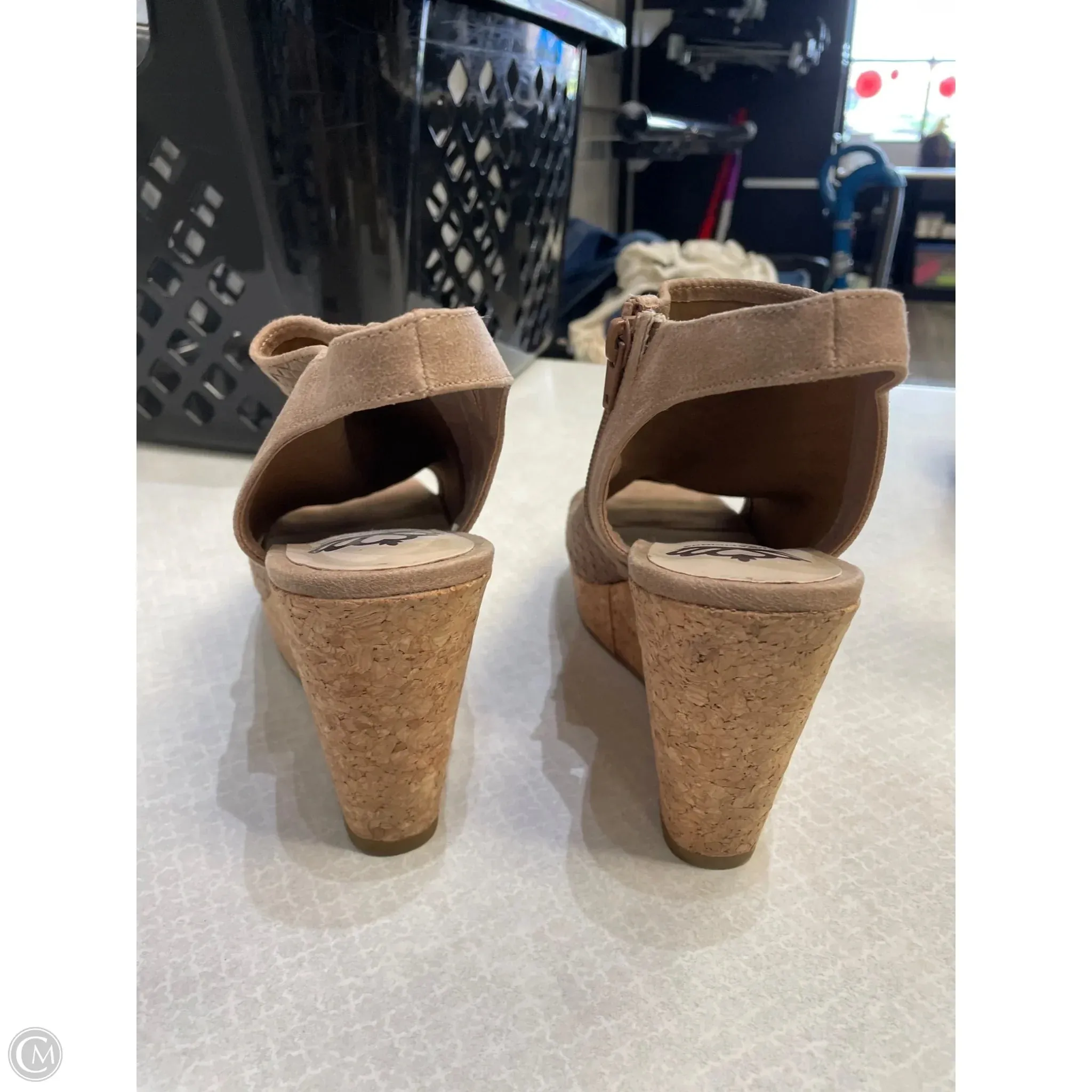 Shoes Heels Wedge By Fergalicious In Brown, Size: 10