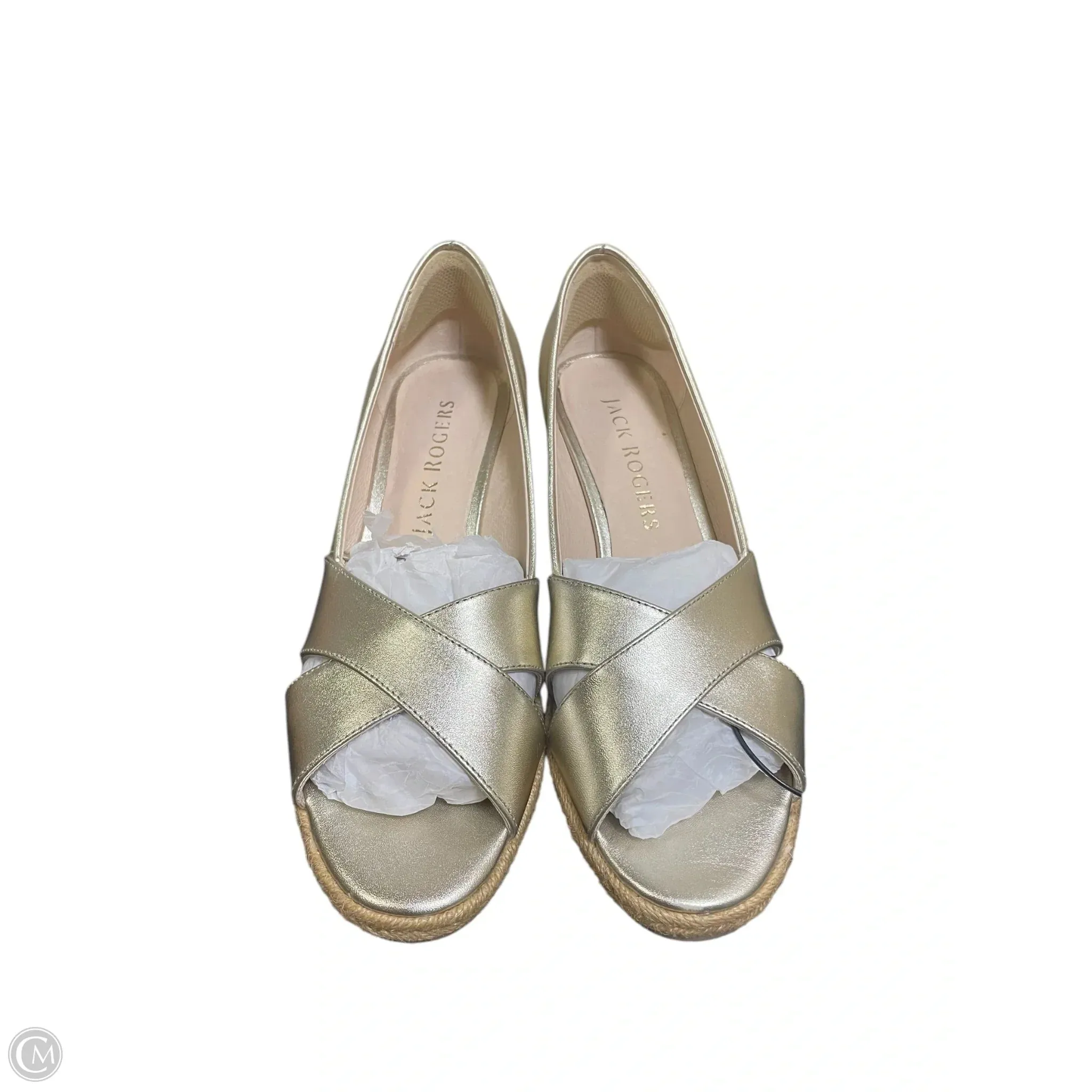 Shoes Heels Wedge By Jack Rogers In Gold, Size: 8