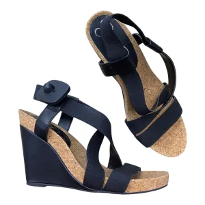 Shoes Heels Wedge By Jessica Simpson In Black & Tan, Size:8