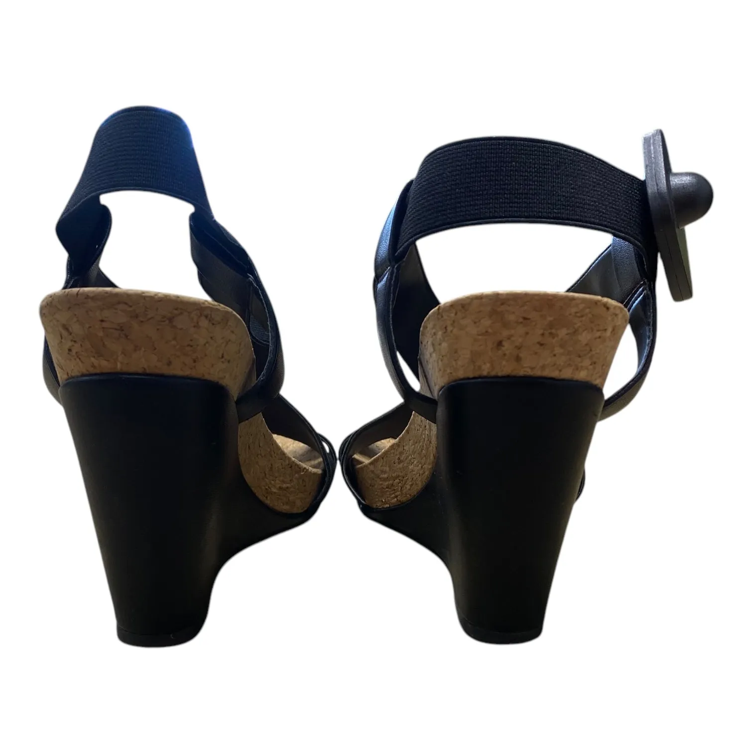 Shoes Heels Wedge By Jessica Simpson In Black & Tan, Size:8