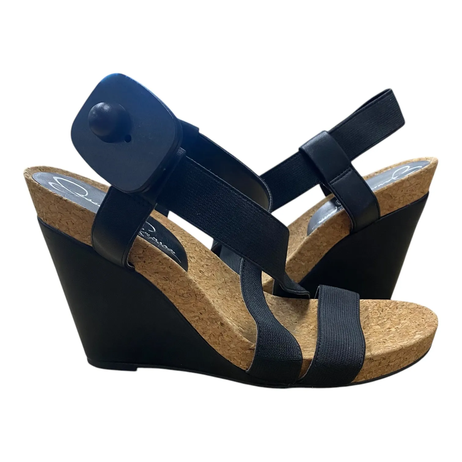 Shoes Heels Wedge By Jessica Simpson In Black & Tan, Size:8