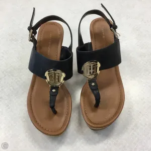 Shoes Heels Wedge By Tommy Hilfiger In Black & Blue, Size: 7.5