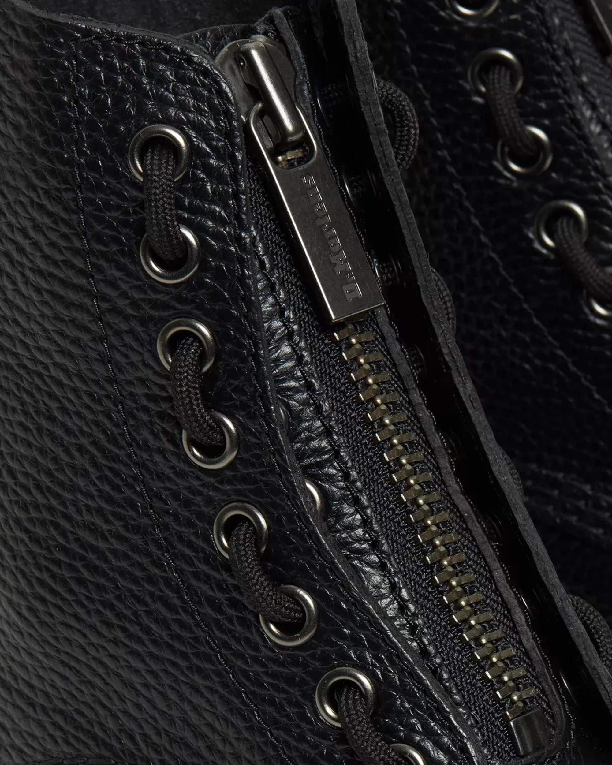Sinclair Milled Nappa Leather Platform Boots in Black Milled Napa