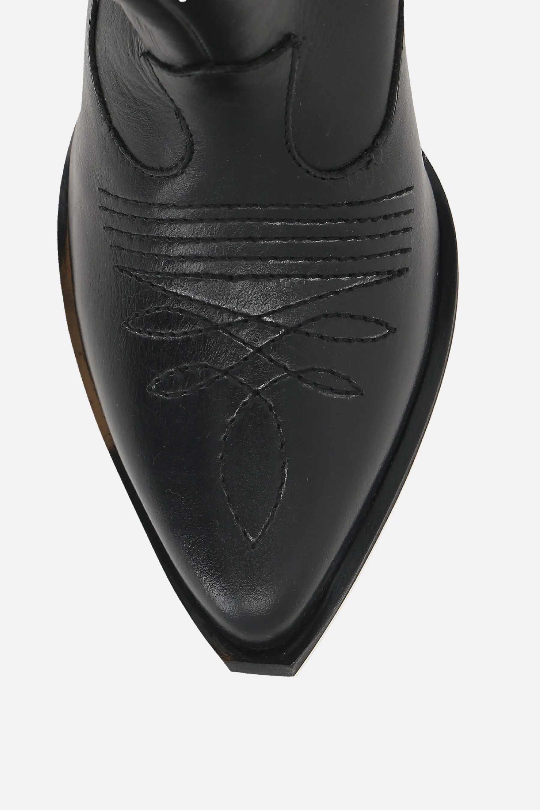 smooth leather western boots