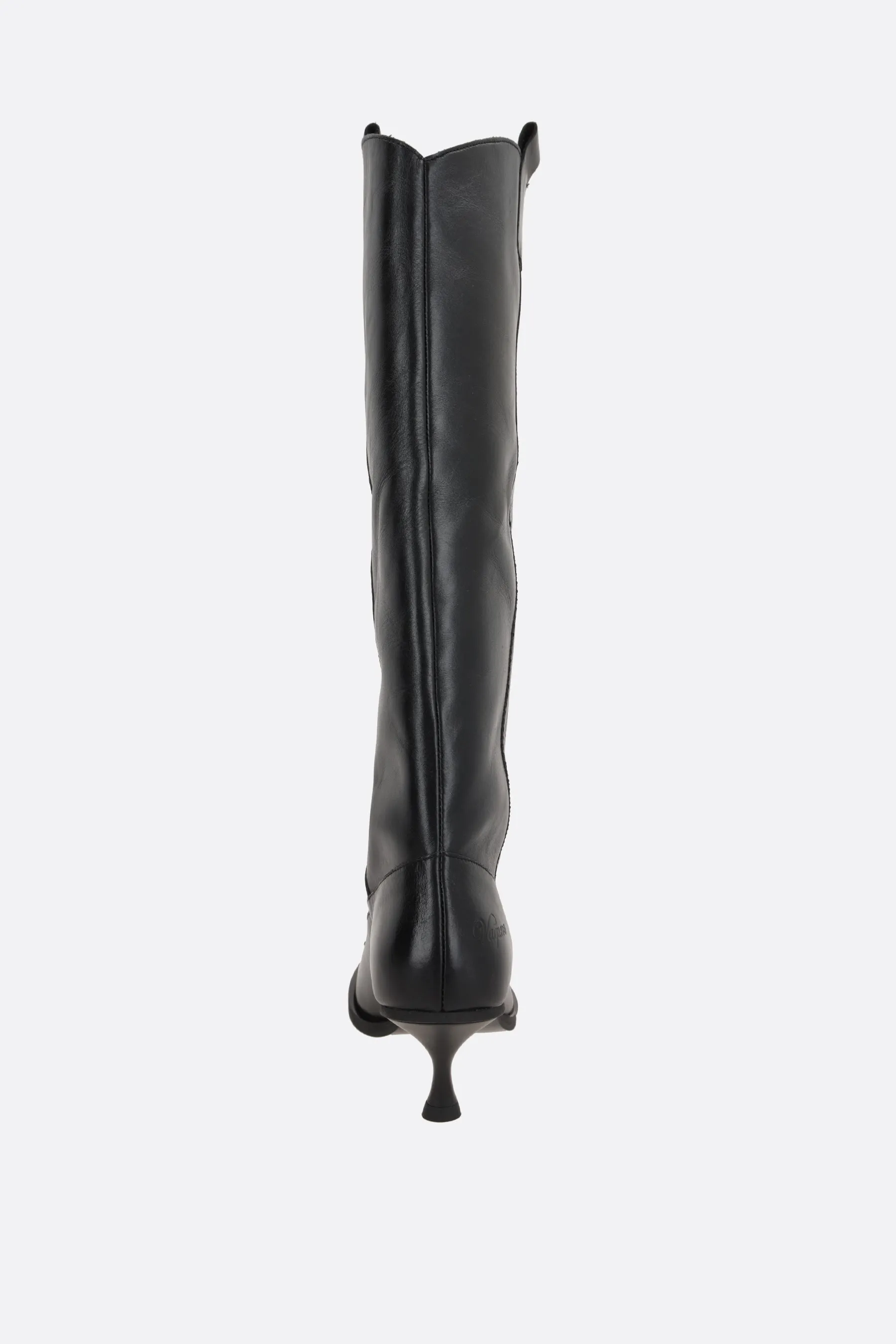 smooth leather western boots