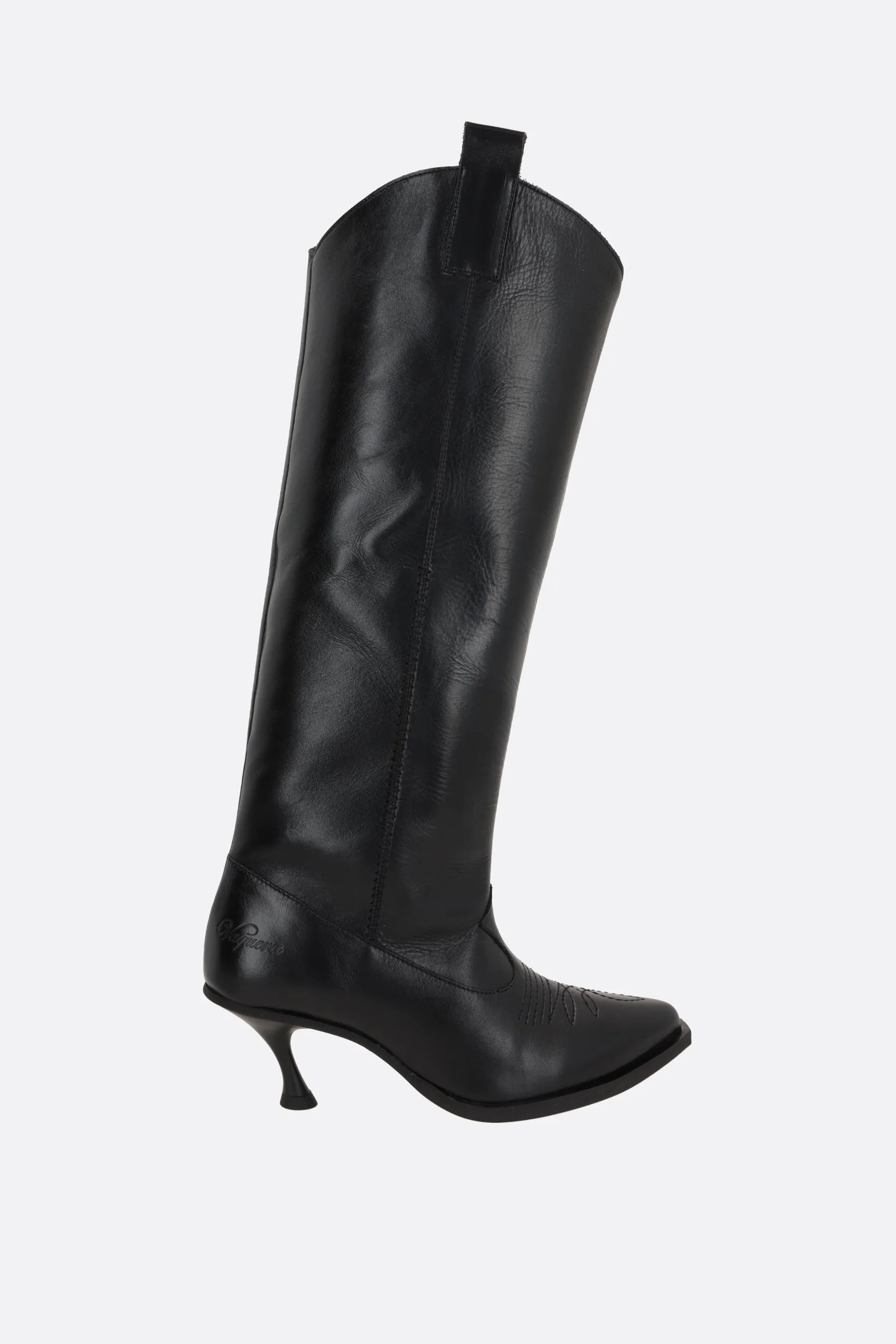 smooth leather western boots