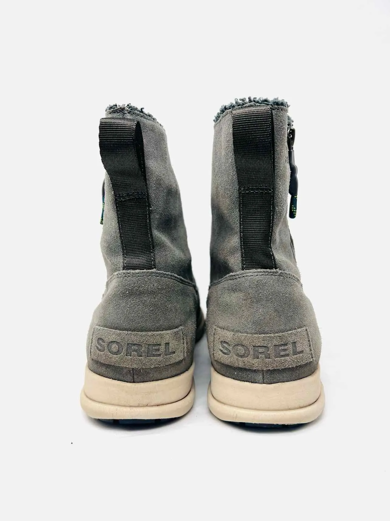 Sorel Size 9 Olive Zipper Suede Shoes Ankle Boots