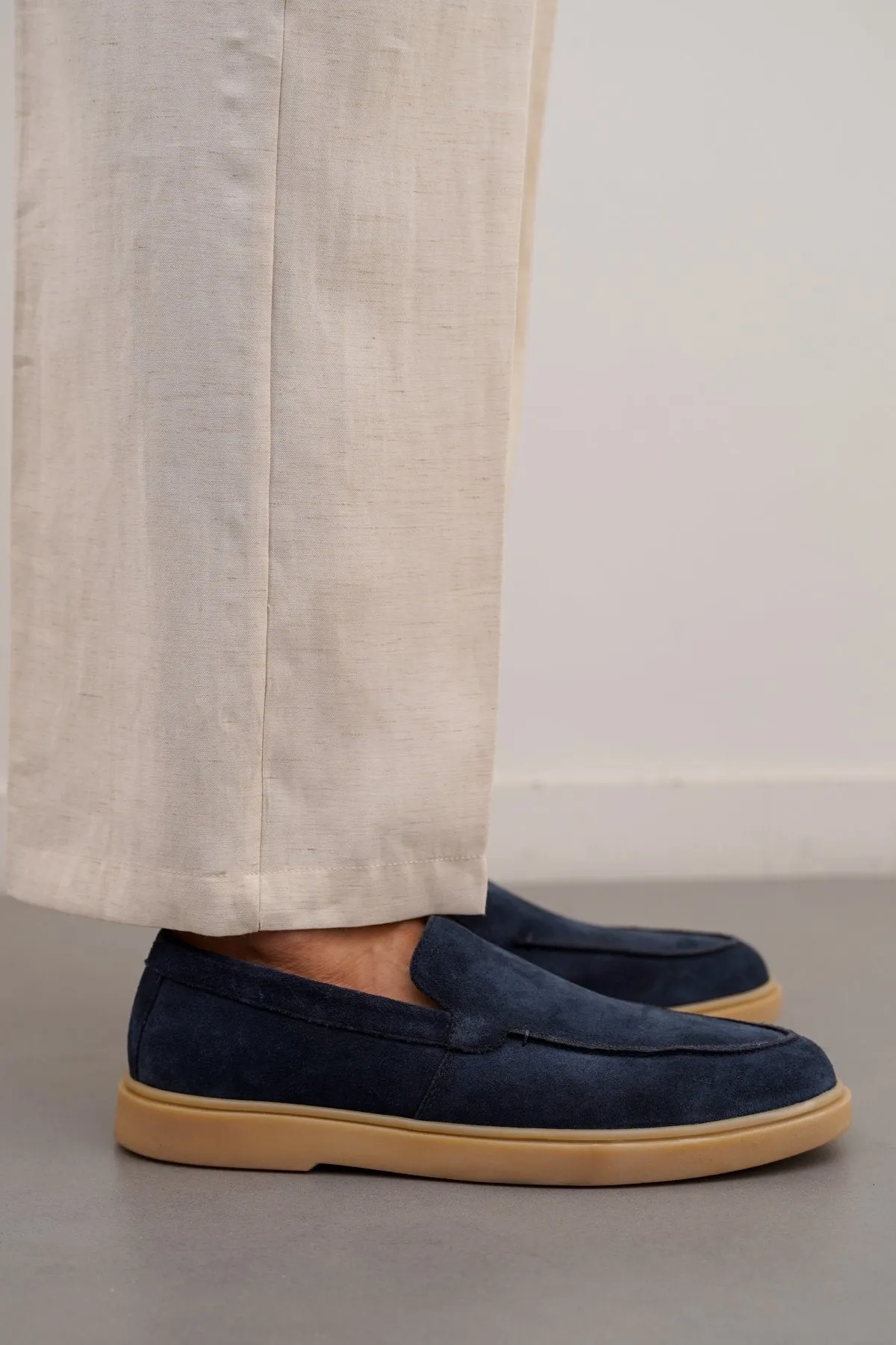SUEDE LEATHER SLIP-ON LOAFERS