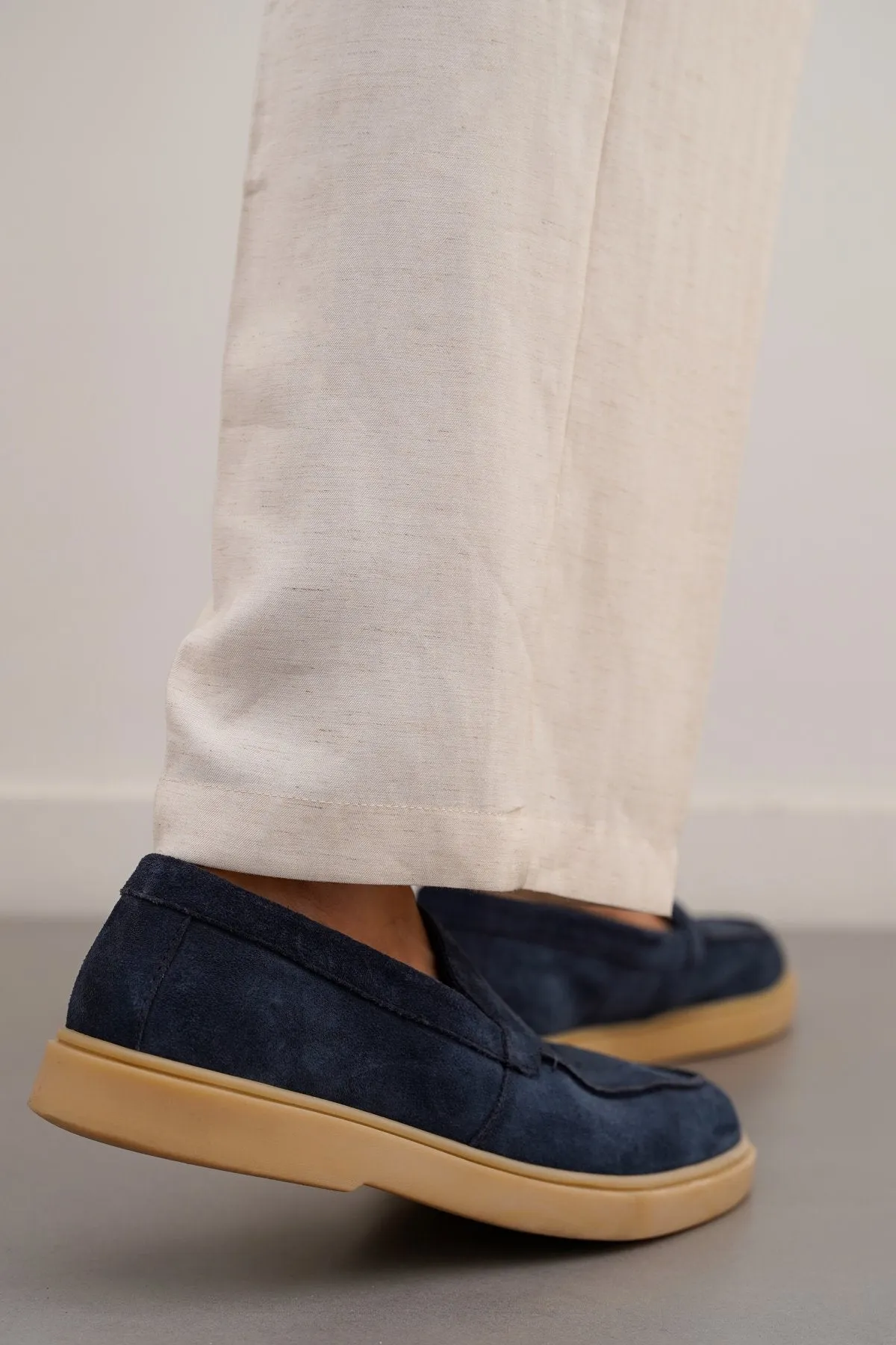 SUEDE LEATHER SLIP-ON LOAFERS