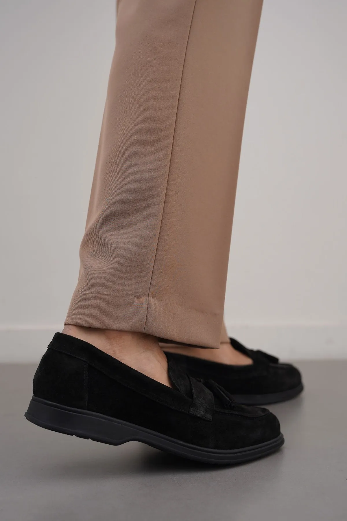 SUEDE LEATHER TASSEL LOAFERS