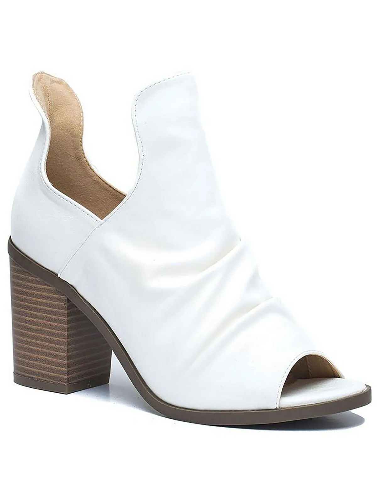 Susana Womens Slip On Peep Toe Block Heels