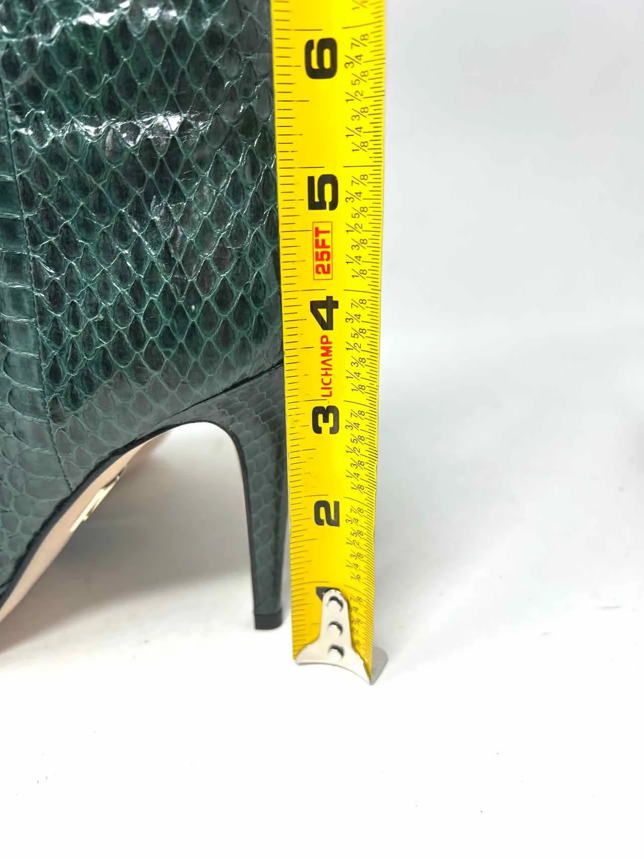Tamara Mellon Size 6 Green/Black Snake Skin Leather W/ DUST BAG Designer Boots