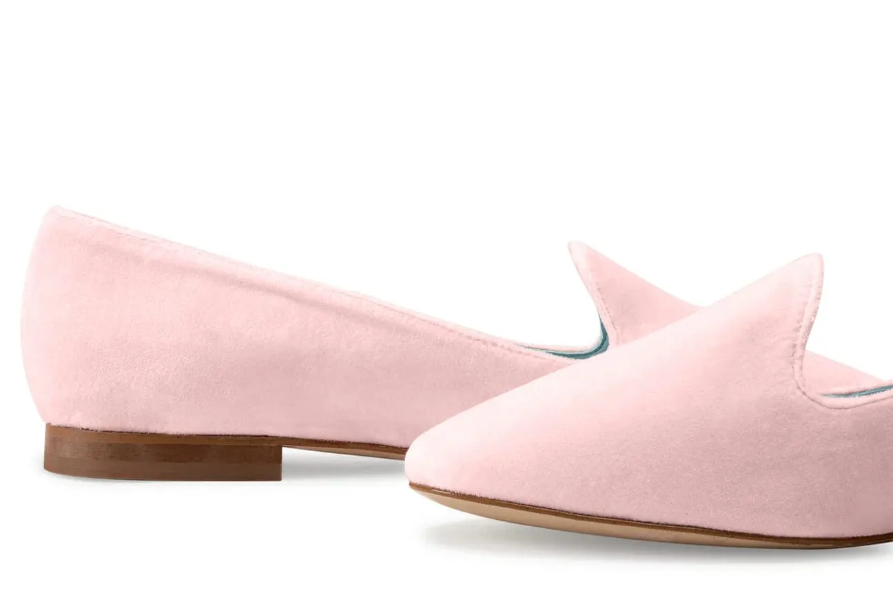 Tara Vegan Velvet Slipper Pumps | Pink