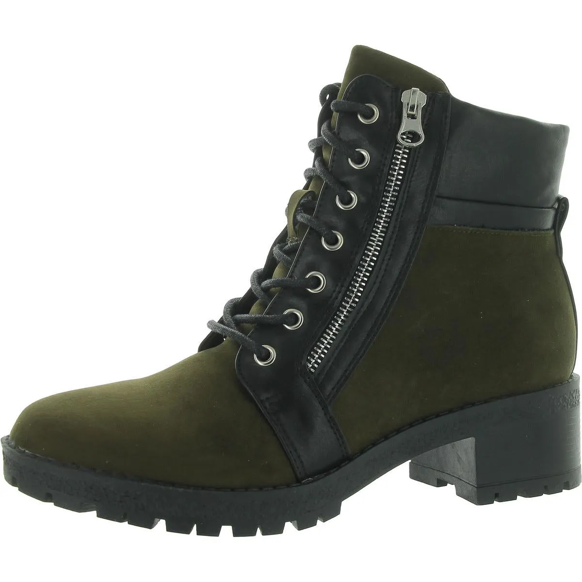 Taylor Womens Ankle Zipper Combat & Lace-up Boots