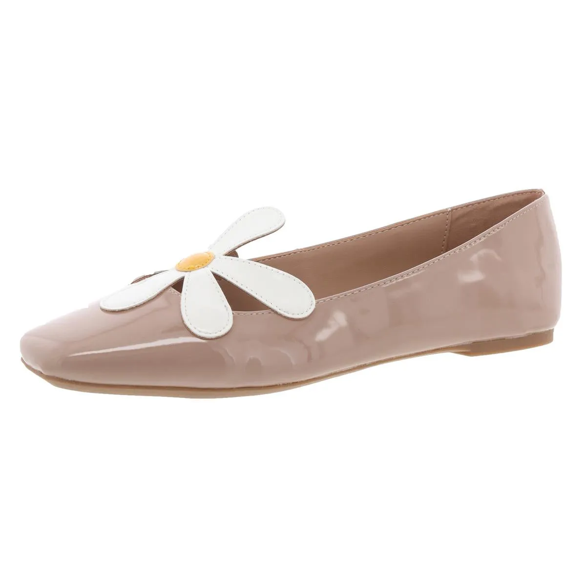 The Evie Daisy Womens Floral Print Patent Loafers