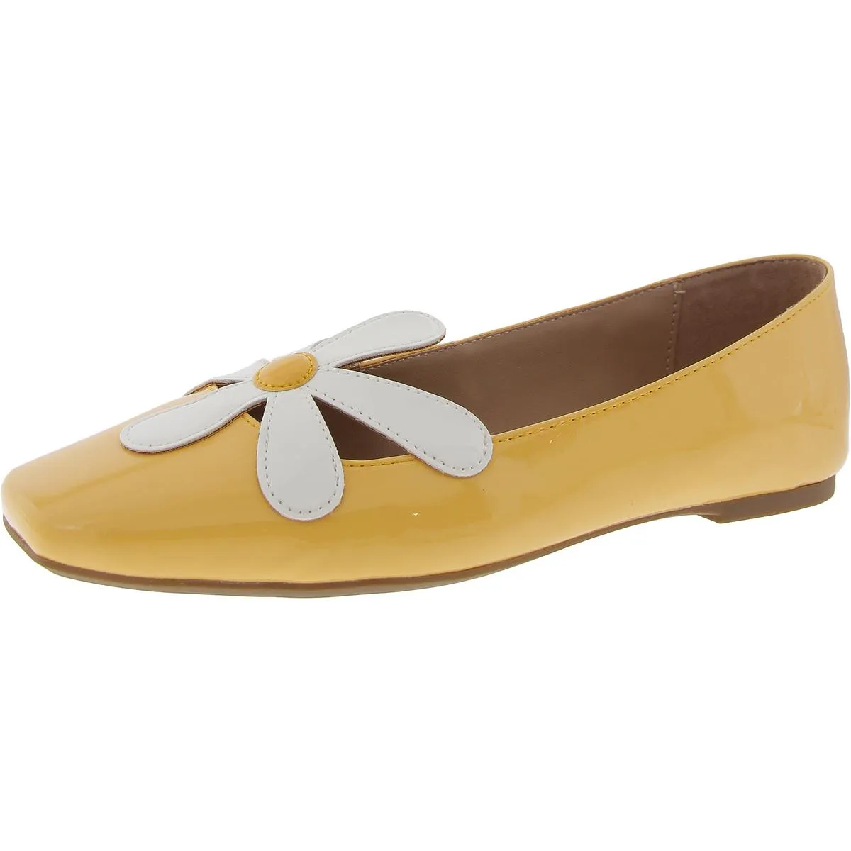 The Evie Daisy Womens Floral Print Patent Loafers