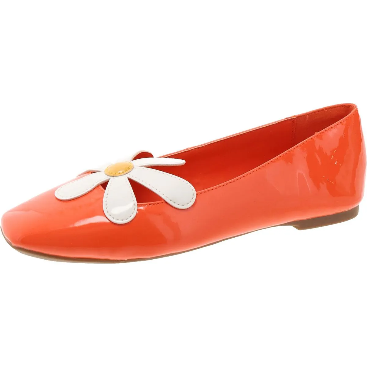 The Evie Daisy Womens Floral Print Patent Loafers