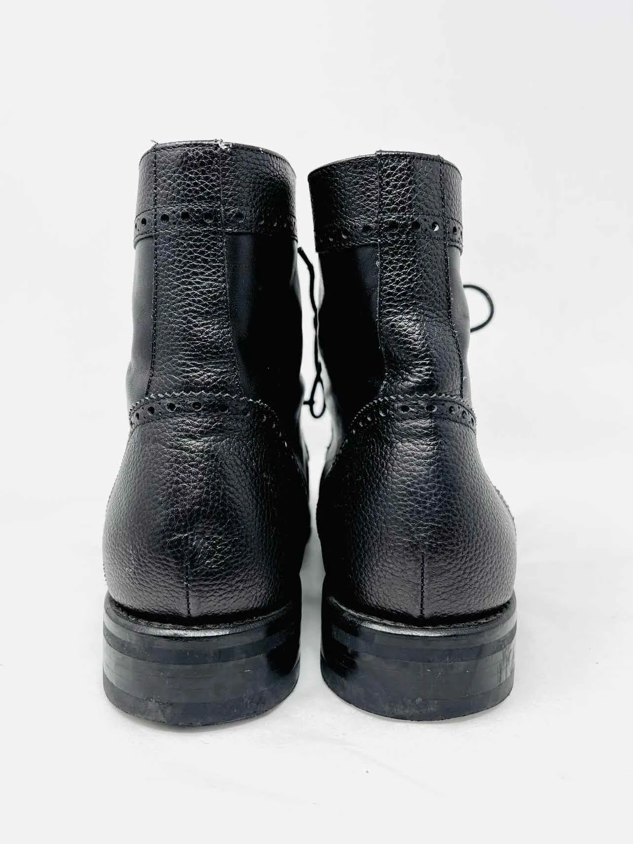 Thursday Size 9.5 Black Lace-Up Leather Men's Shoes Boots