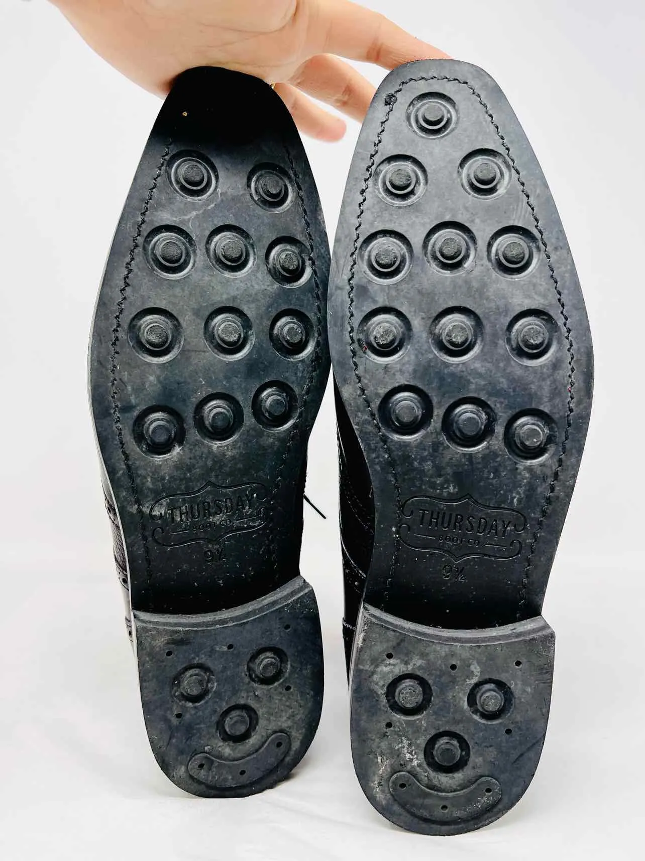 Thursday Size 9.5 Black Lace-Up Leather Men's Shoes Boots