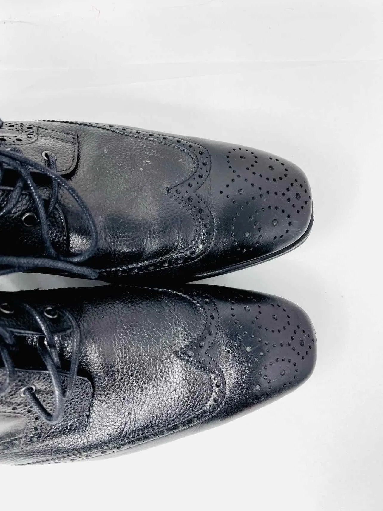 Thursday Size 9.5 Black Lace-Up Leather Men's Shoes Boots