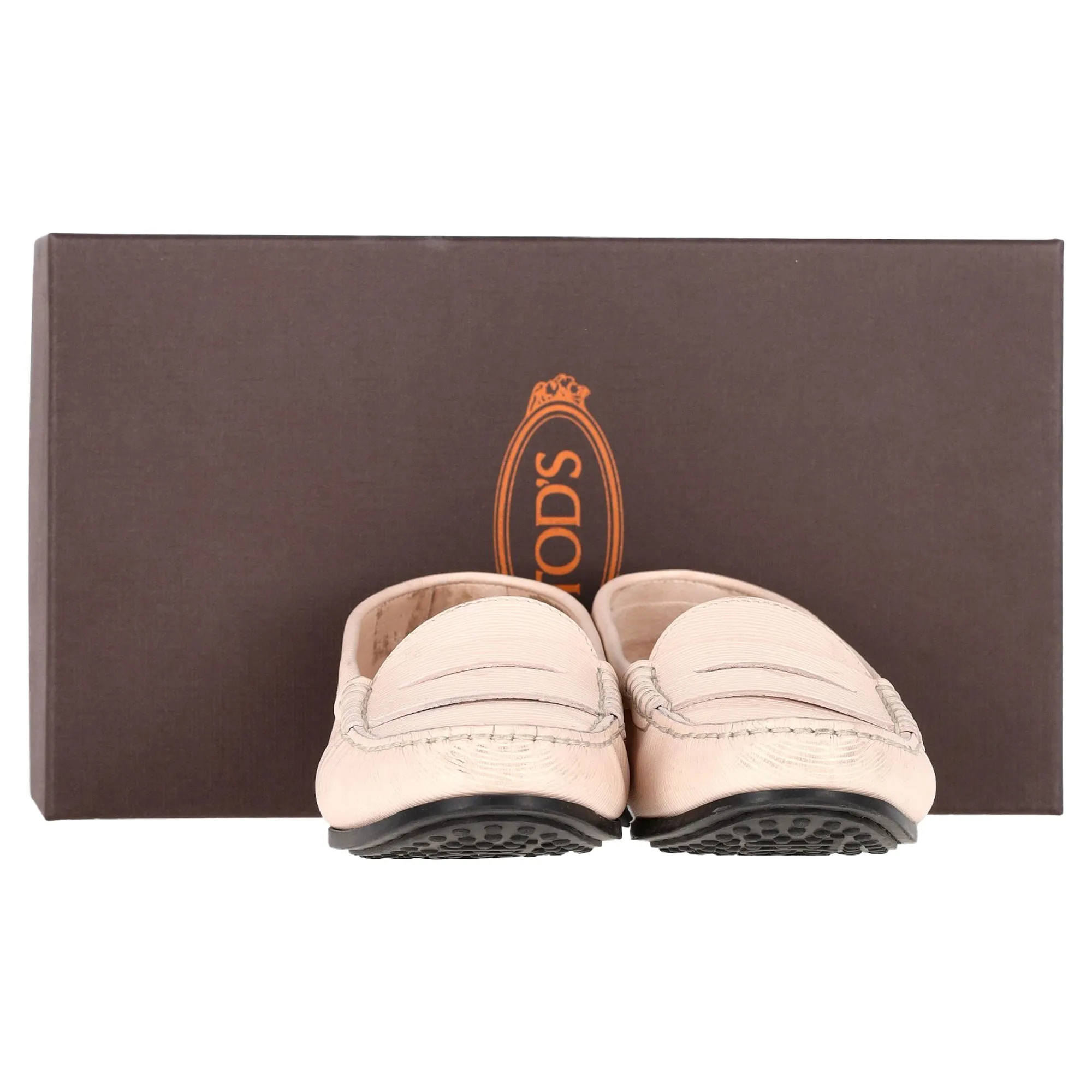 Tod's City Gommino Driving Shoes in Pastel Pink Leather