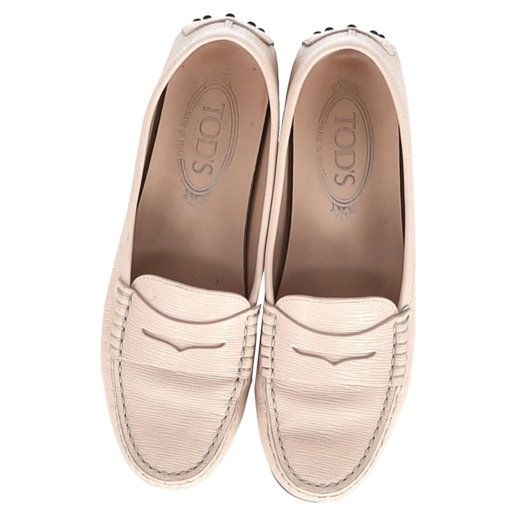Tod's City Gommino Driving Shoes in Pastel Pink Leather