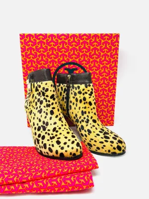 Tory Burch Size 8.5 Tan/Brown Animal Print Cow Hair W/ BOX!!! Ankle Boots