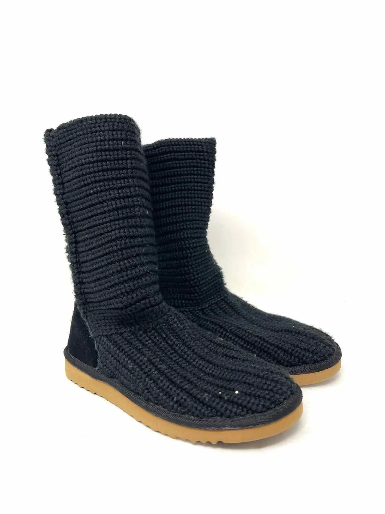 UGG Australia Size 5 Black Solid Knit Shoes Boots