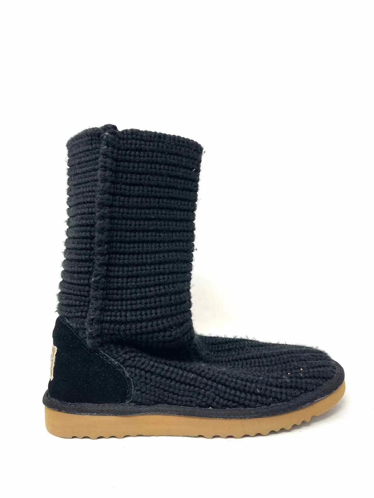 UGG Australia Size 5 Black Solid Knit Shoes Boots