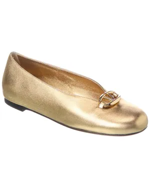Valentino VLogo Signature Leather Ballerina Flat