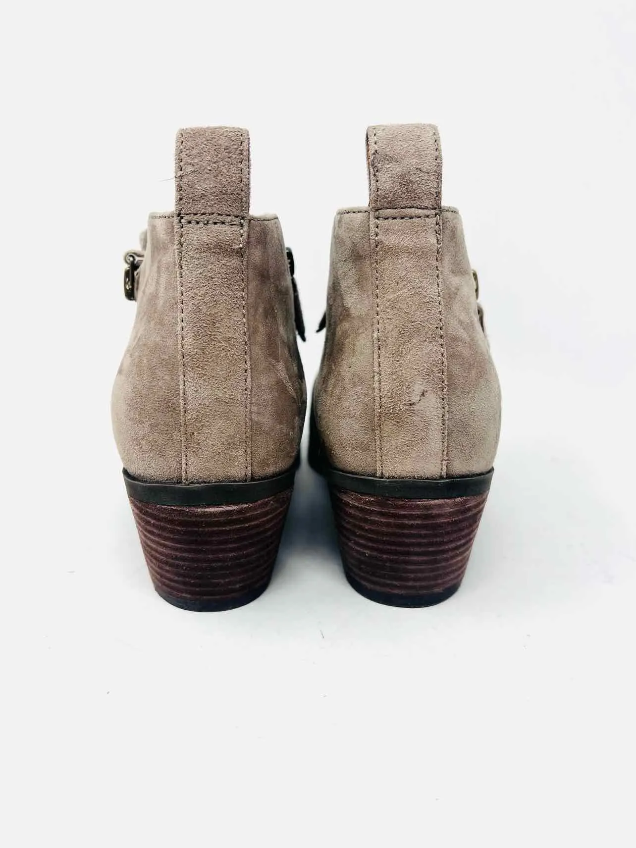 Vionic Size 8 Taupe Zipper Suede Shoes Ankle Boots
