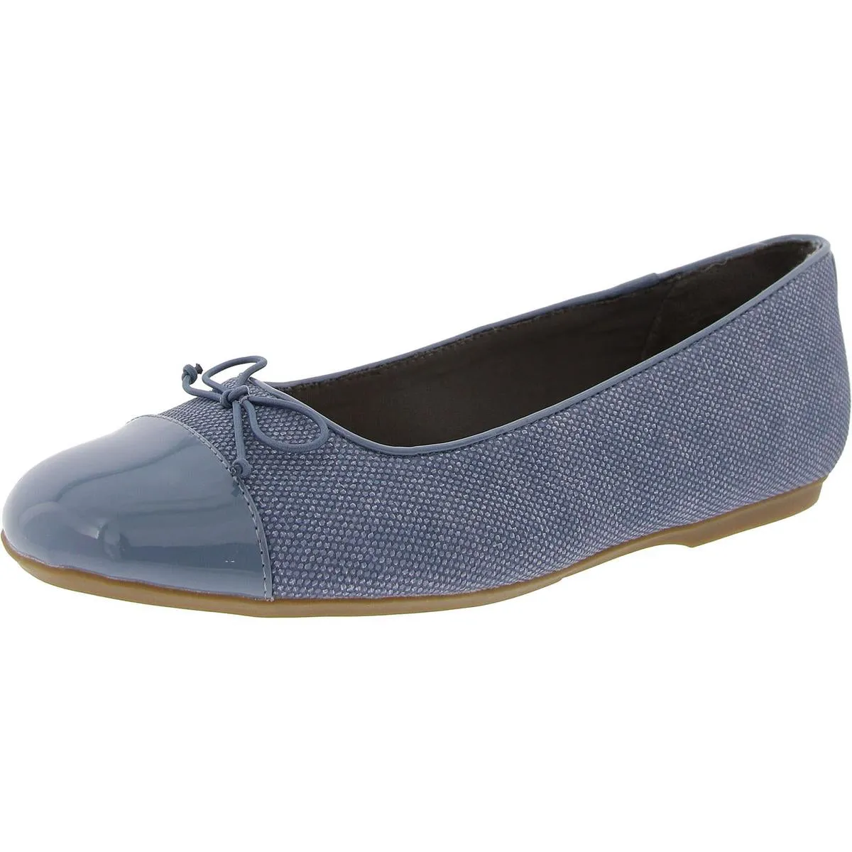 Wexley Bow Womens Faux Leather Slip-On Ballet Flats