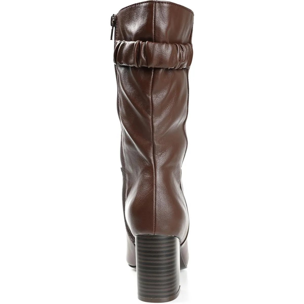 WILO Womens Faux Leather Pointed Toe Mid-Calf Boots