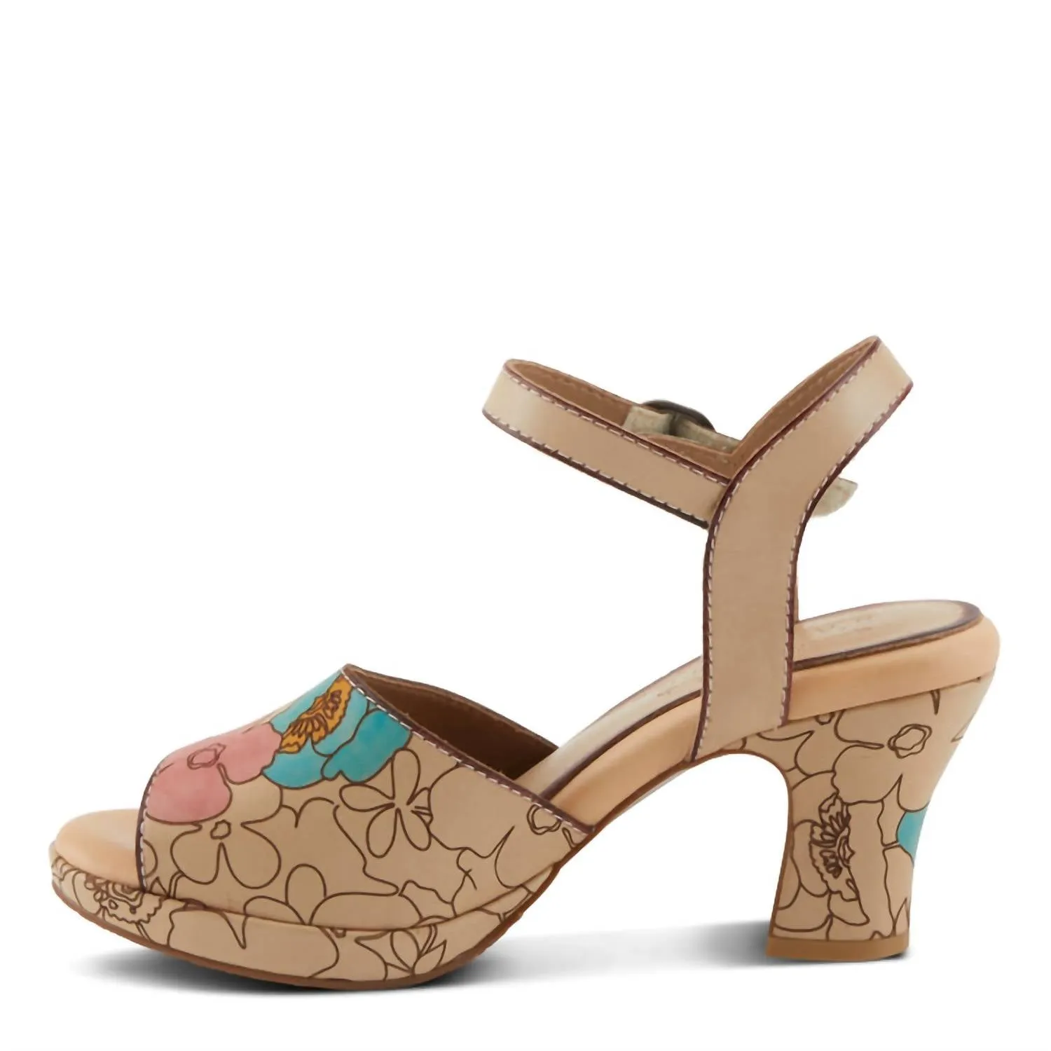 Women's Camryn Heeled Sandal In Peach Multi